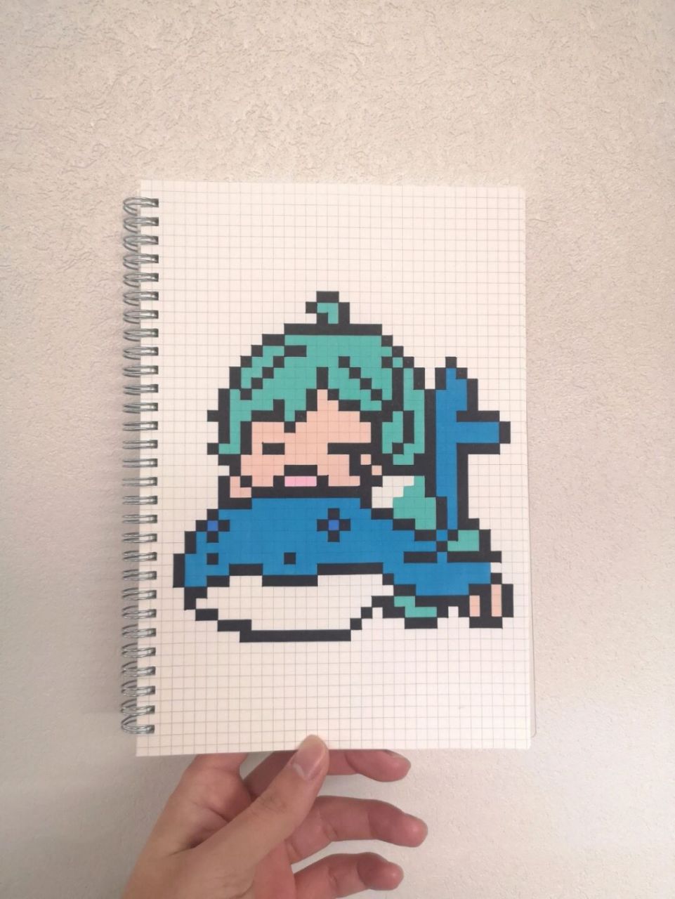 像素画:《王者荣耀》庄周 啦啦啦啦啦 网格本:b5 #庄周# #像素画