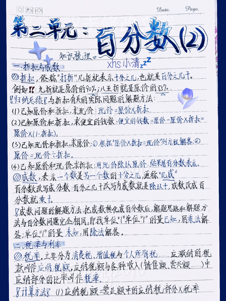 《百分数2》知识梳理 各位宝宝一直催的第二单元笔记 今天它终于来啦