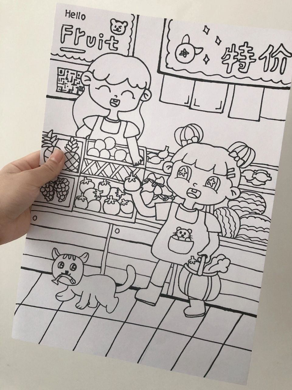 儿童画超市图画简单图片