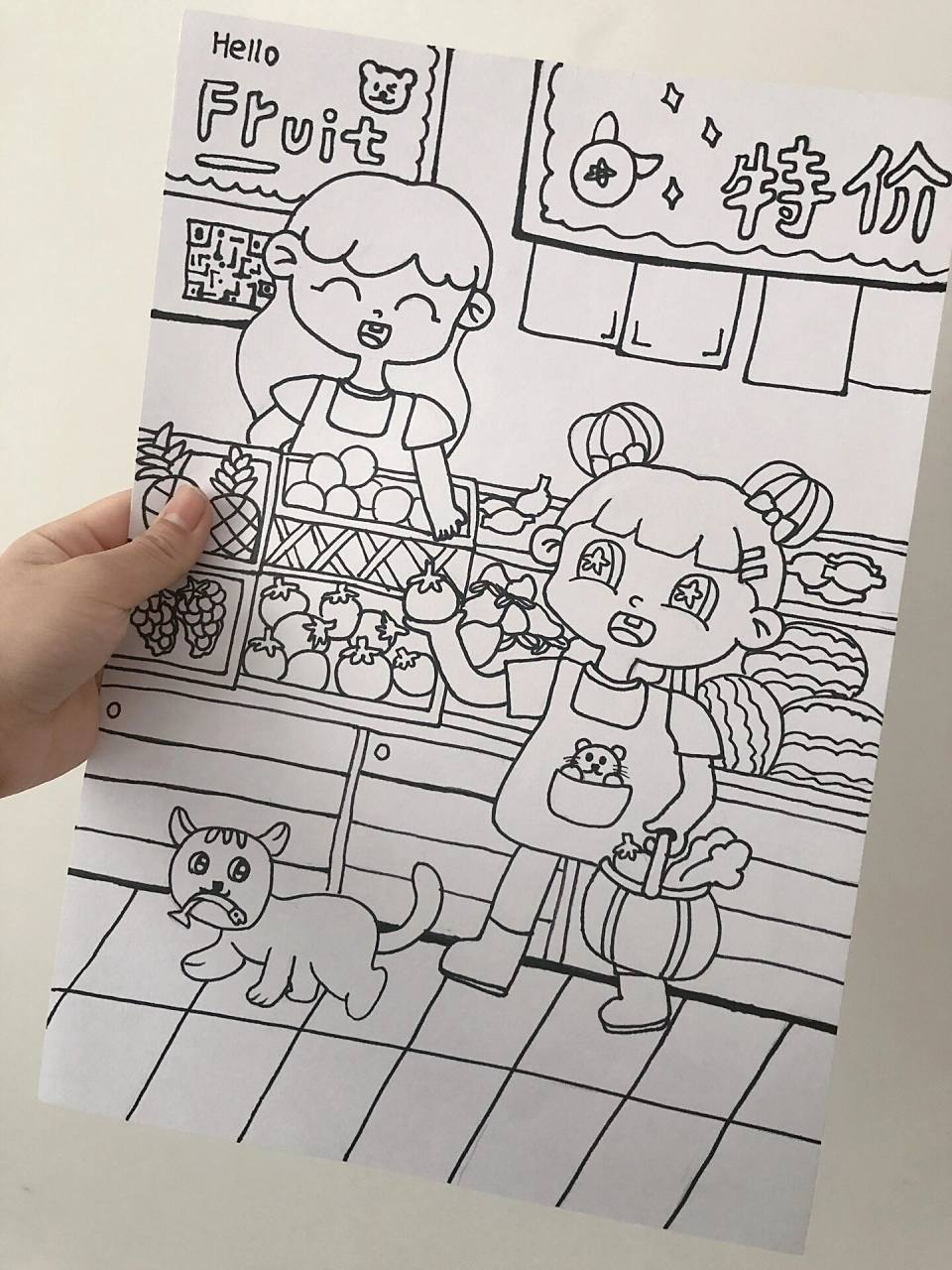 超市主题儿童画