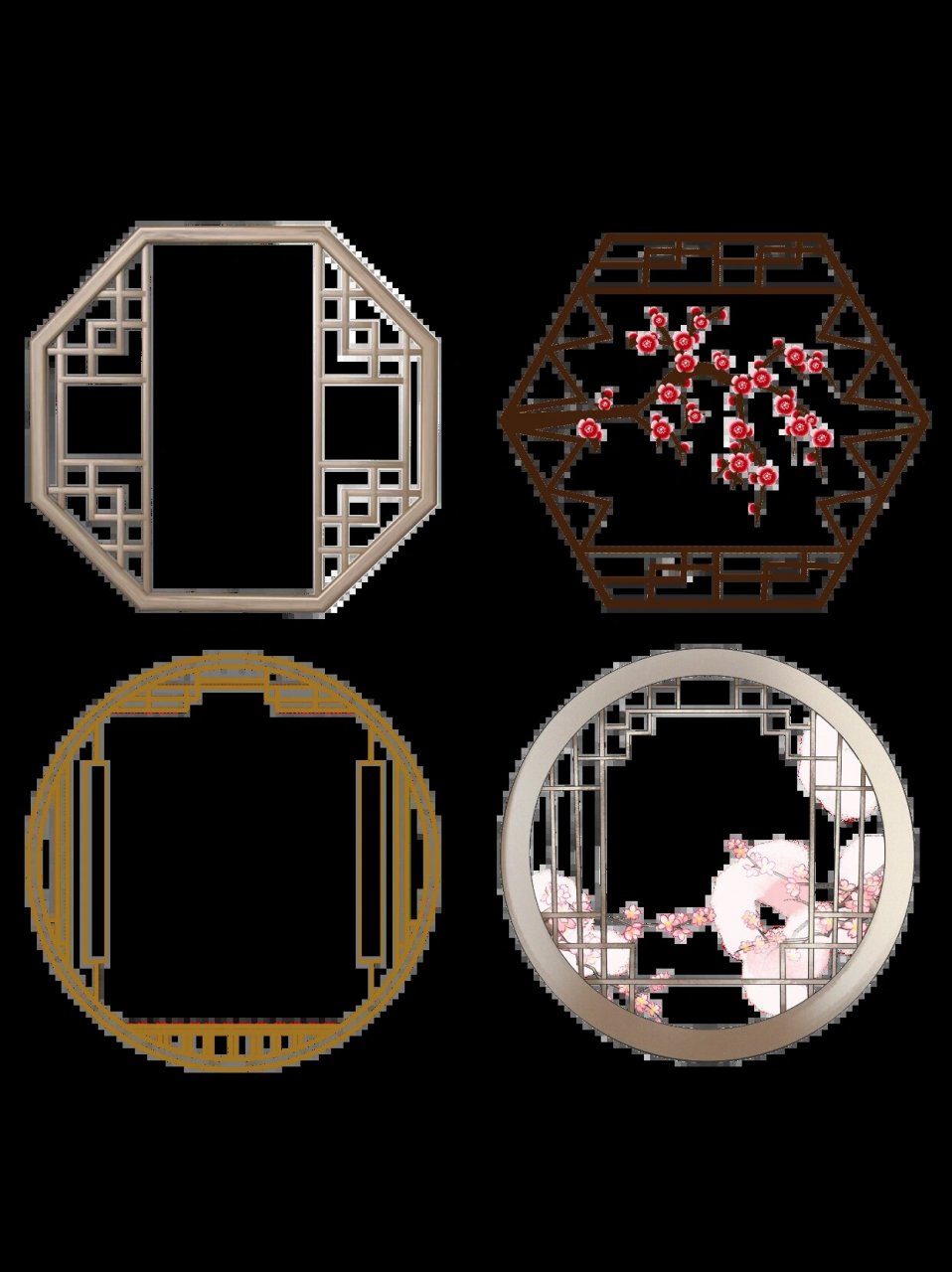 中式国风窗棱窗框手绘插画|免抠素材 hello,大家好吖~ 今天分享的又是