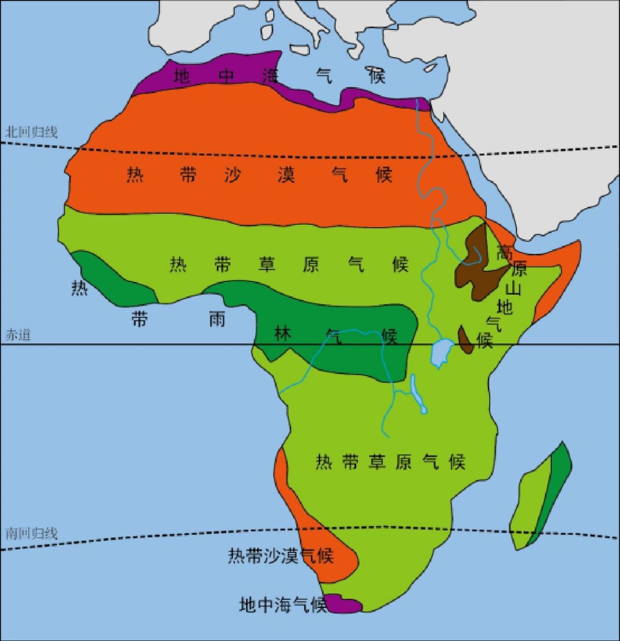 非洲的主要气候类型图片