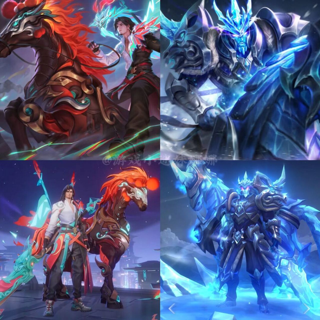 关羽两款史诗限定百相守梦vs冰封战神 特效对比,你们觉得谁赢了?