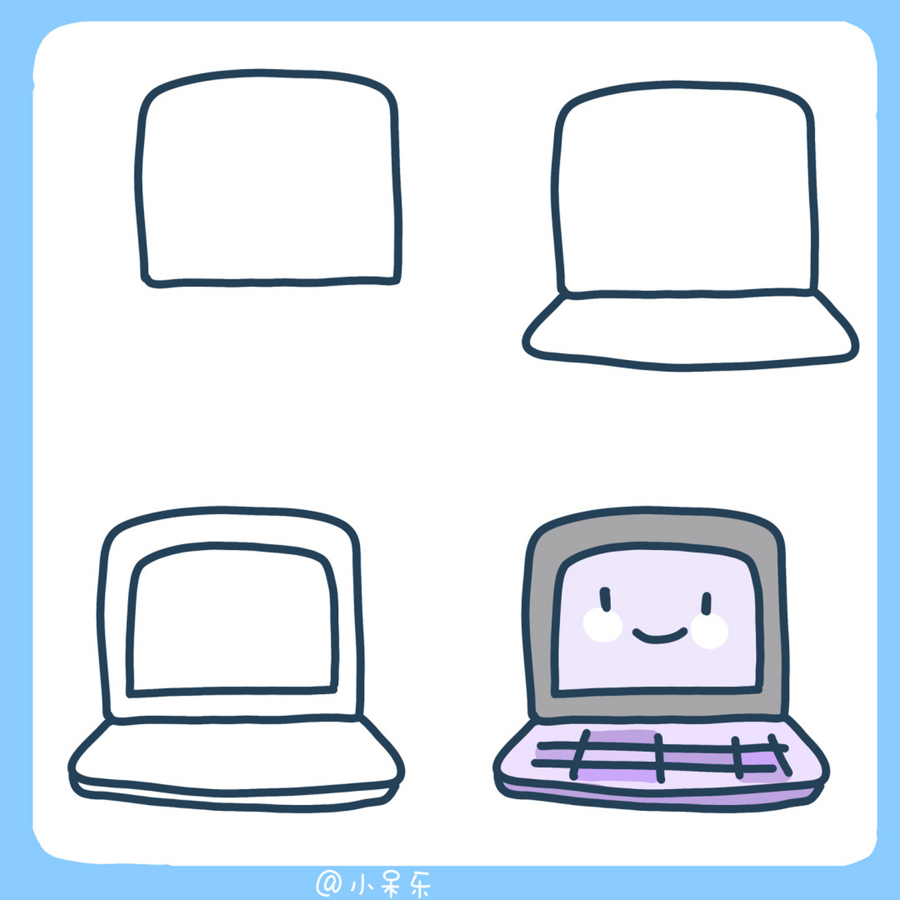 手帐简笔画 | 笔记本电脑 #简笔画教程