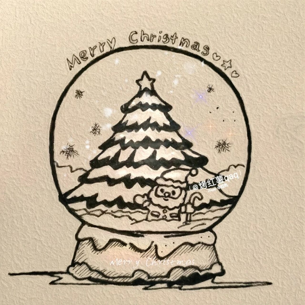 教你画圣诞水晶球96 #简笔画教程# #简笔画# #圣诞# #绘画临摹