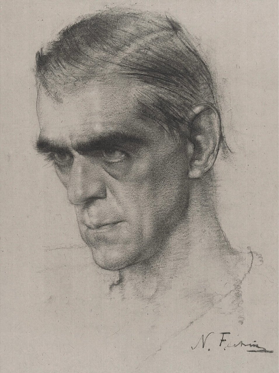 大师作品欣赏 速写头部五官刻画参考     作者简介:尼古拉·费欣(1881