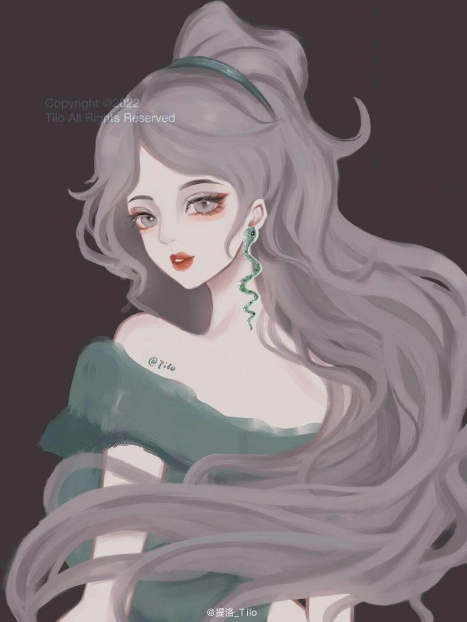 【十二生肖公主系列插画】巳蛇 终于画到蛇97啦!