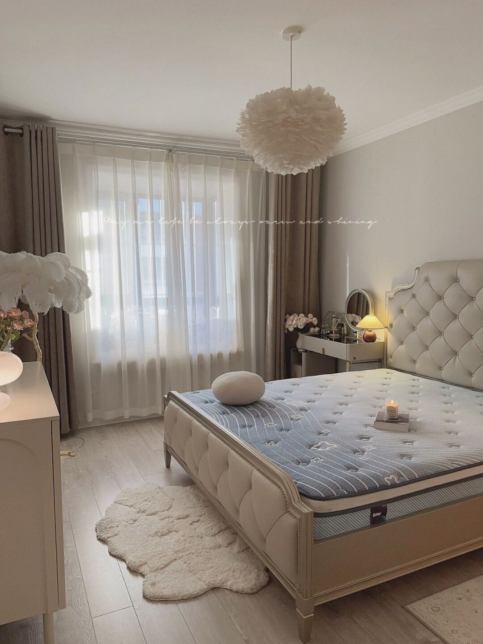装修94| 这样的卧室也太温暖了吧~ 94奶油色主卧:65长5米 宽3