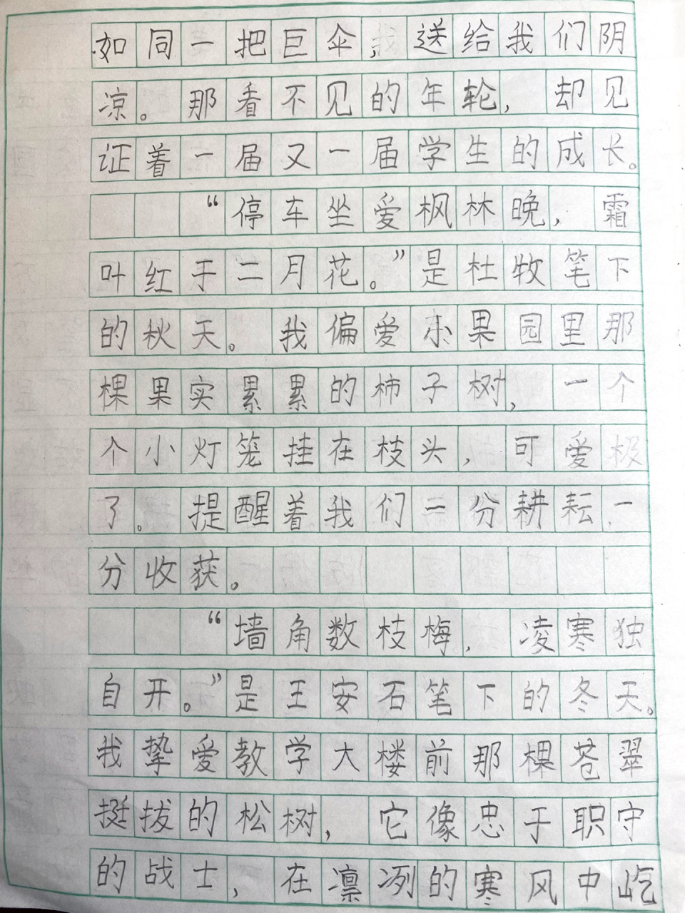 三年级作文这儿真美描写校园 结构 总分总 	 .