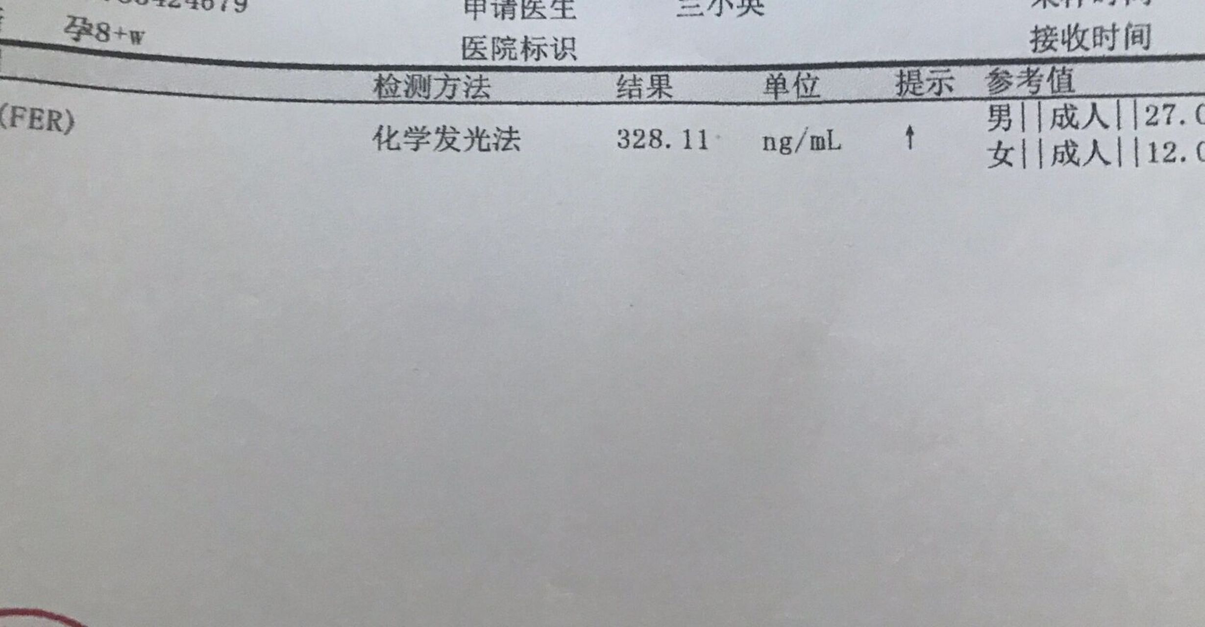孕八周 的铁蛋白 今天去拿地中海贫血的检查报告,医生说是正常的,没有