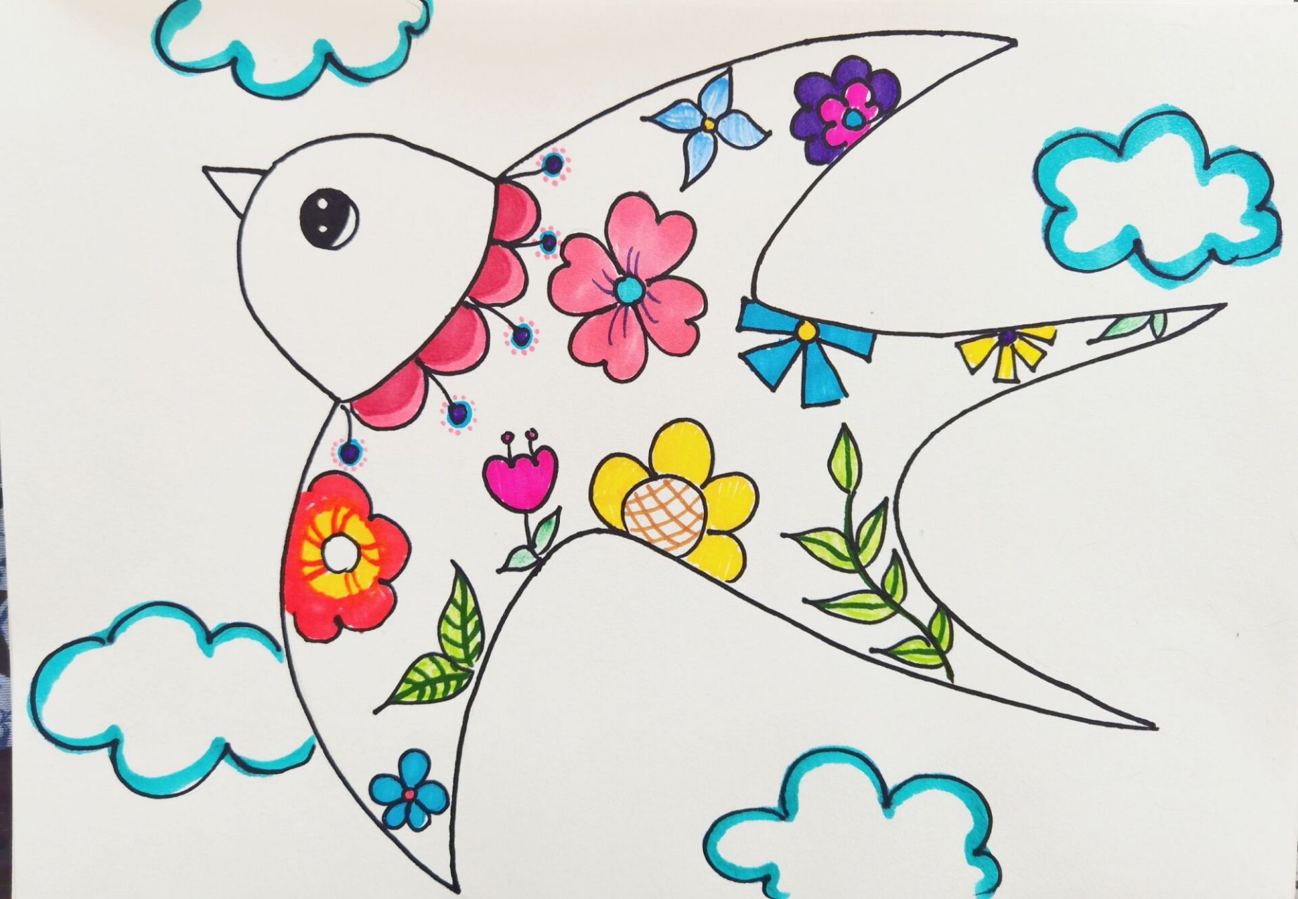 小燕子穿花衣绘画 燕子的花衣裳儿童画,下一篇更新更多同系列作品
