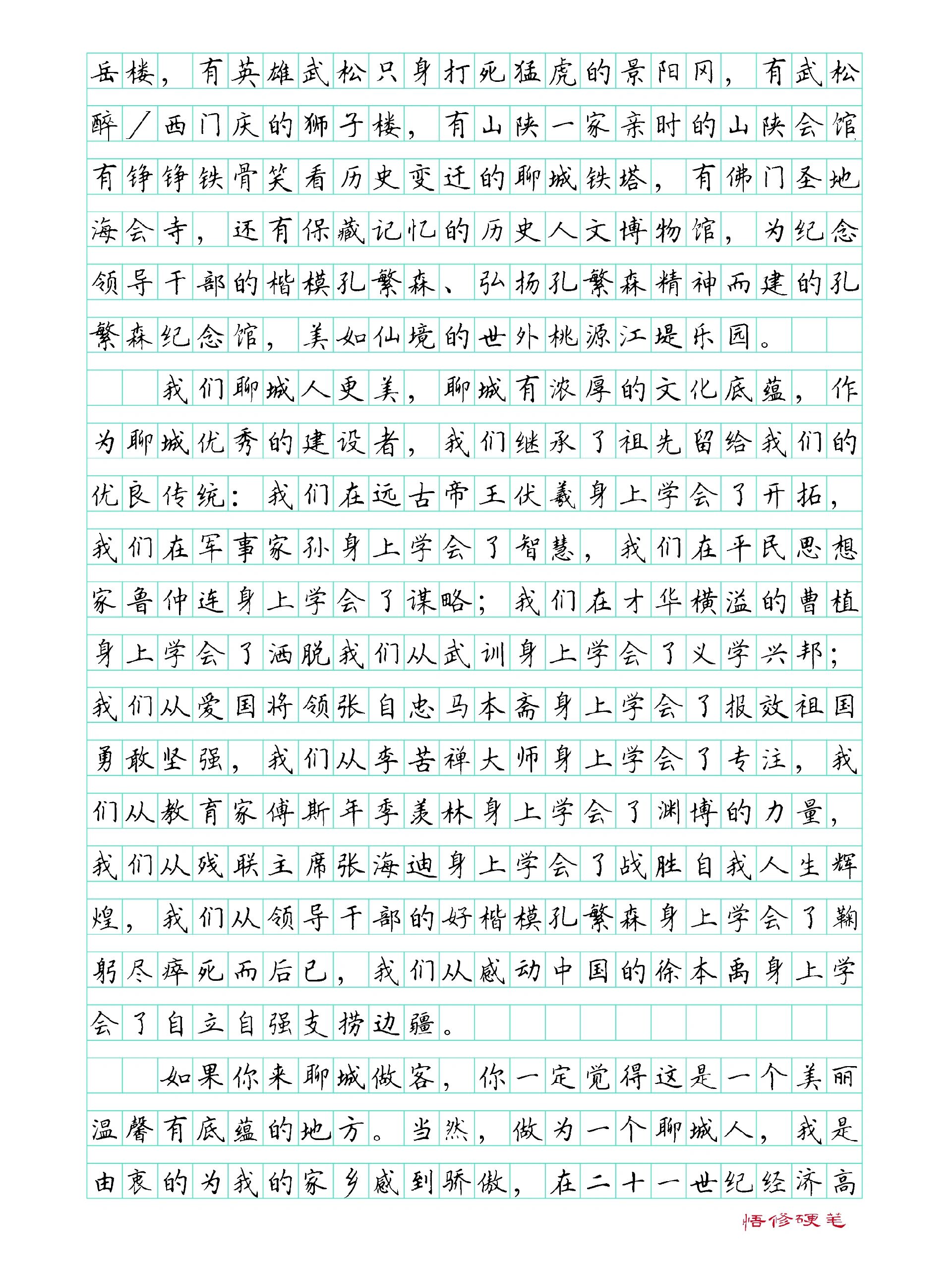 作文范文《美丽的家乡聊城