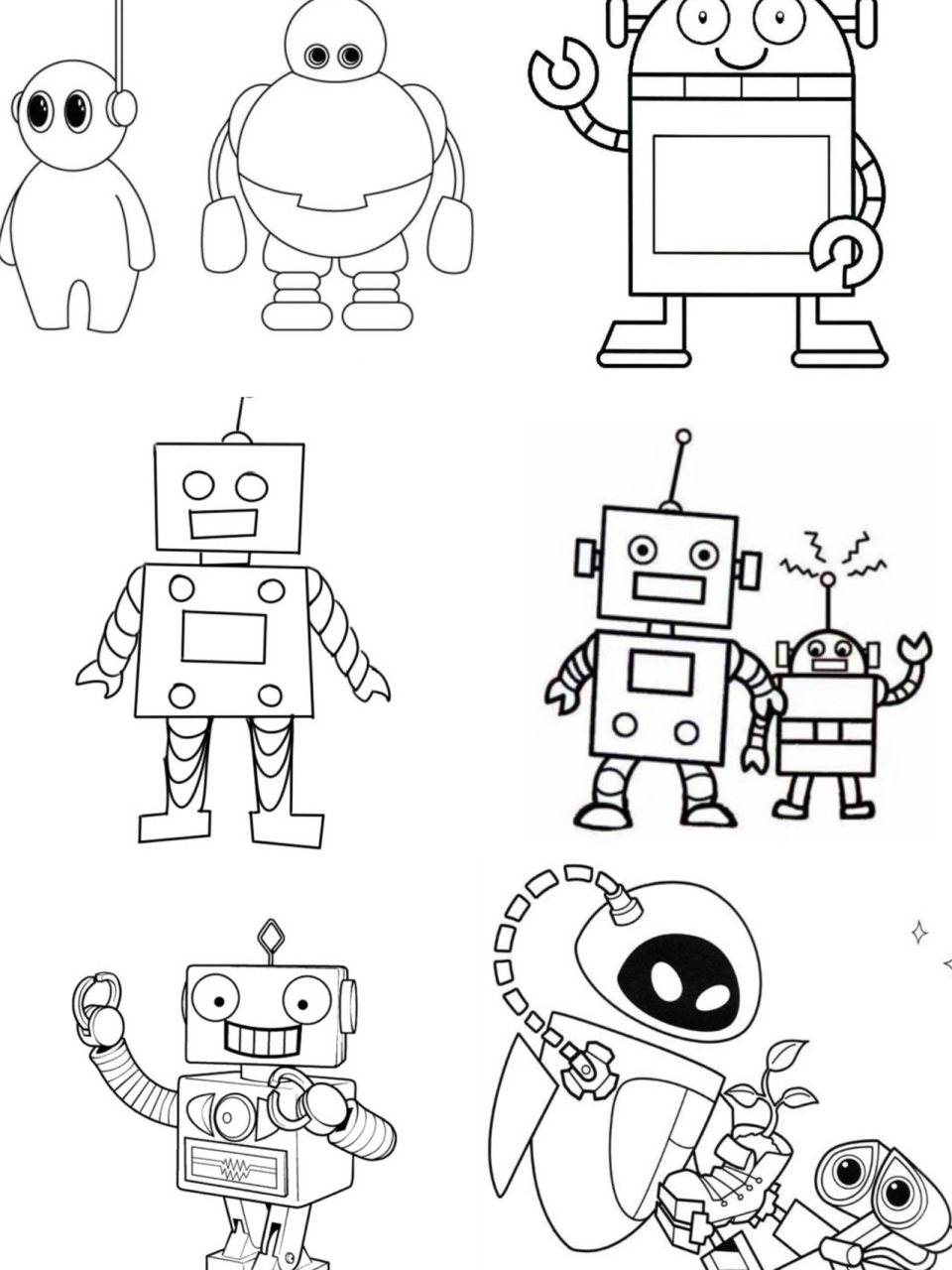 机器人简笔画简单卡通图片