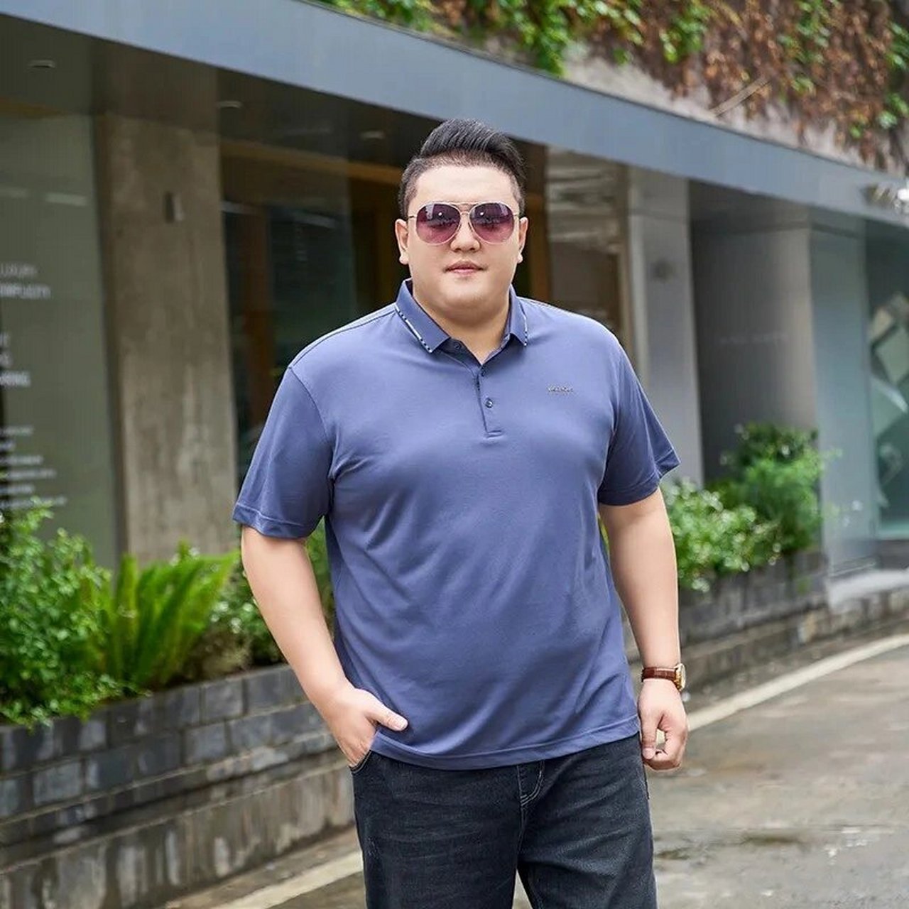 中年大码男士polo衫 宽松舒适,能从170斤穿到270斤.