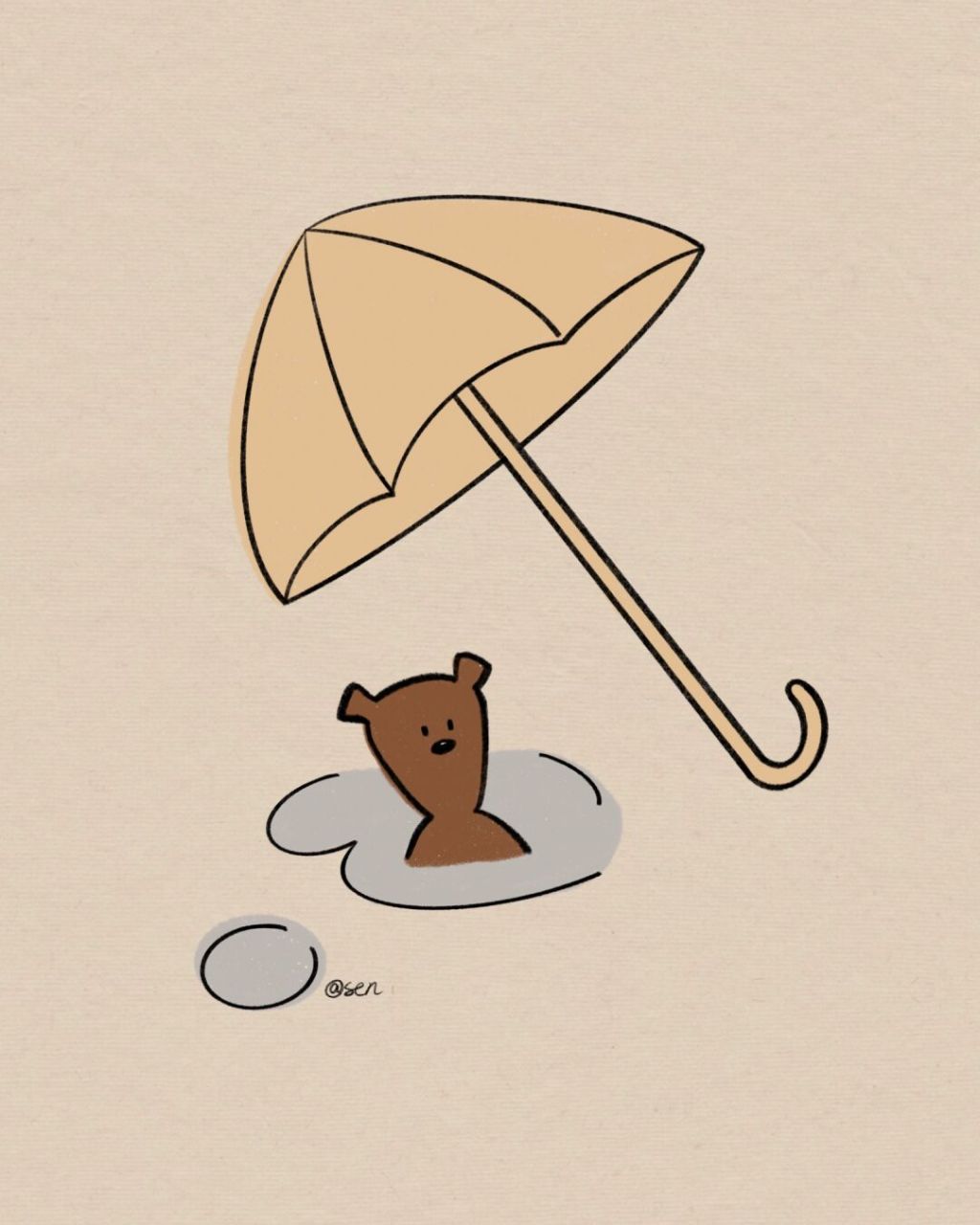 憨豆先生的泰迪熊玩偶|简笔画|附过程 临摹:荒诞初一 #画画# #简笔画