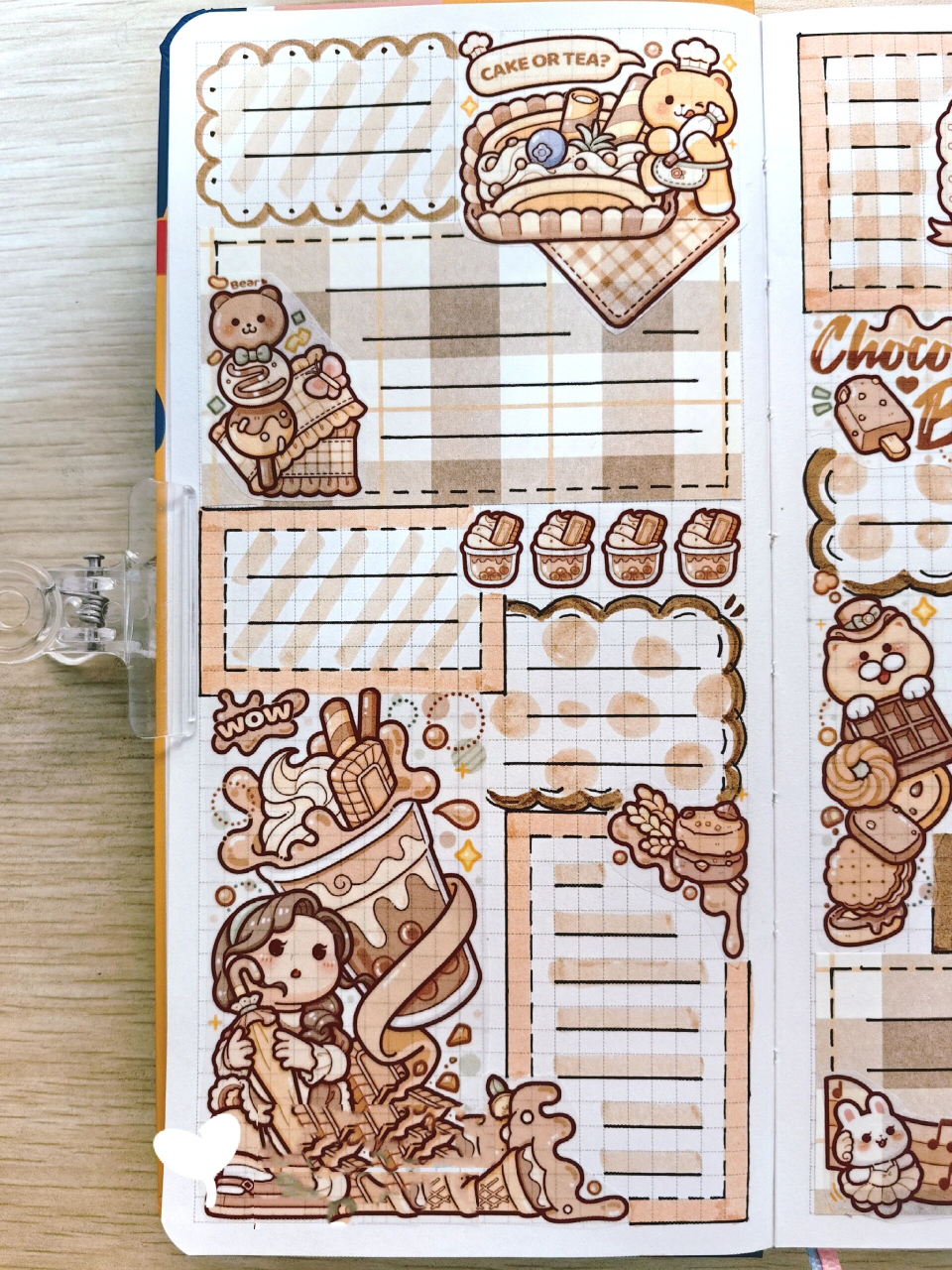 小麻薯weeks手帐排版             小麻薯奶茶嘉年华棕色系手帐排版