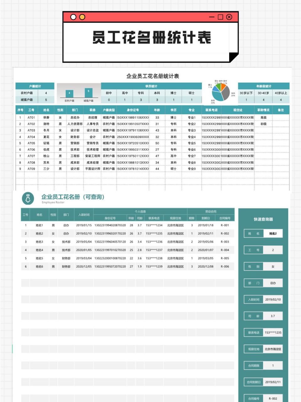 優秀的hr都是這樣做員工花名冊的～ 建立員工檔案花名冊 是勞動合同法