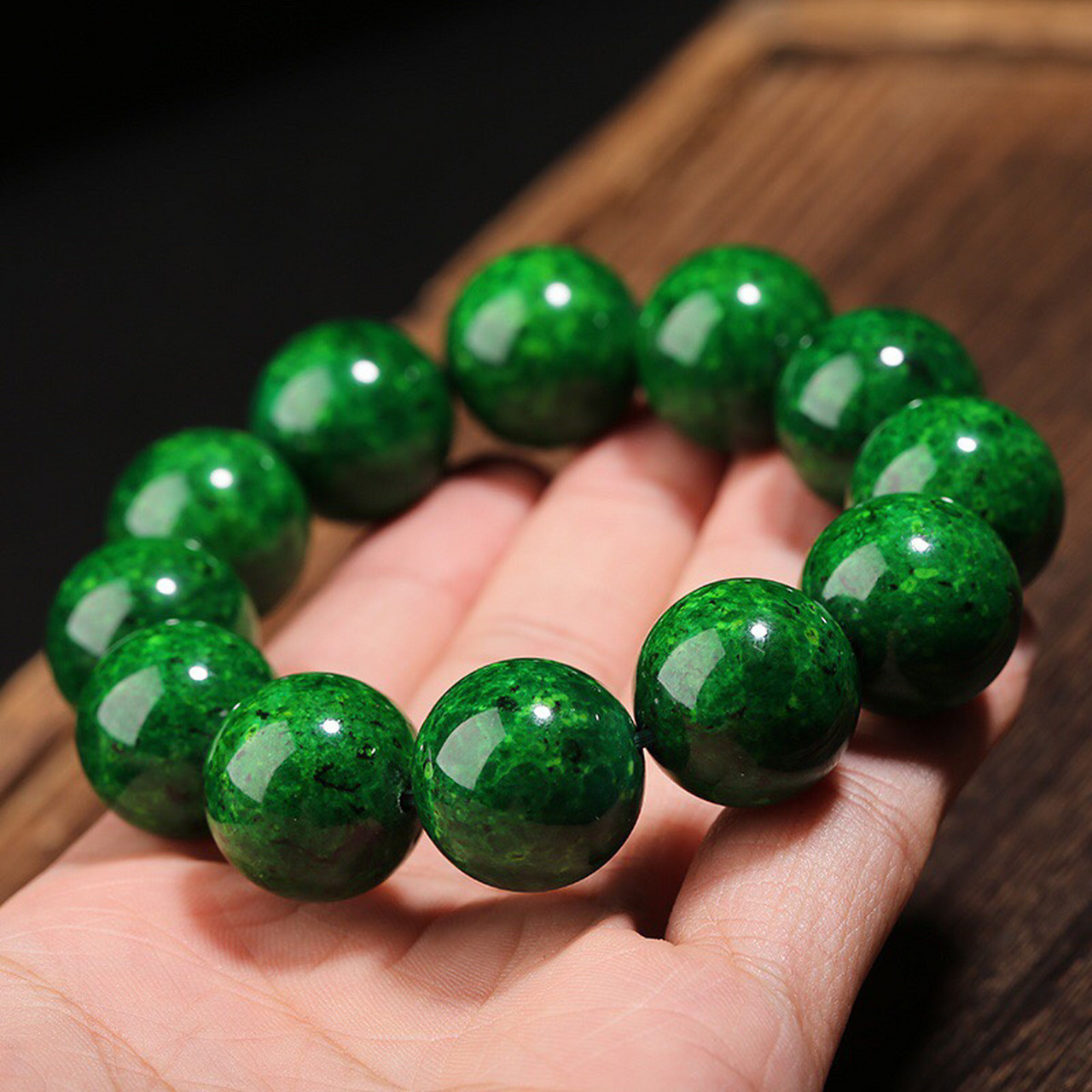 虬角文玩手串 清· 皇室专供 94虬角满花20mm  有"虬"必应 天然植物