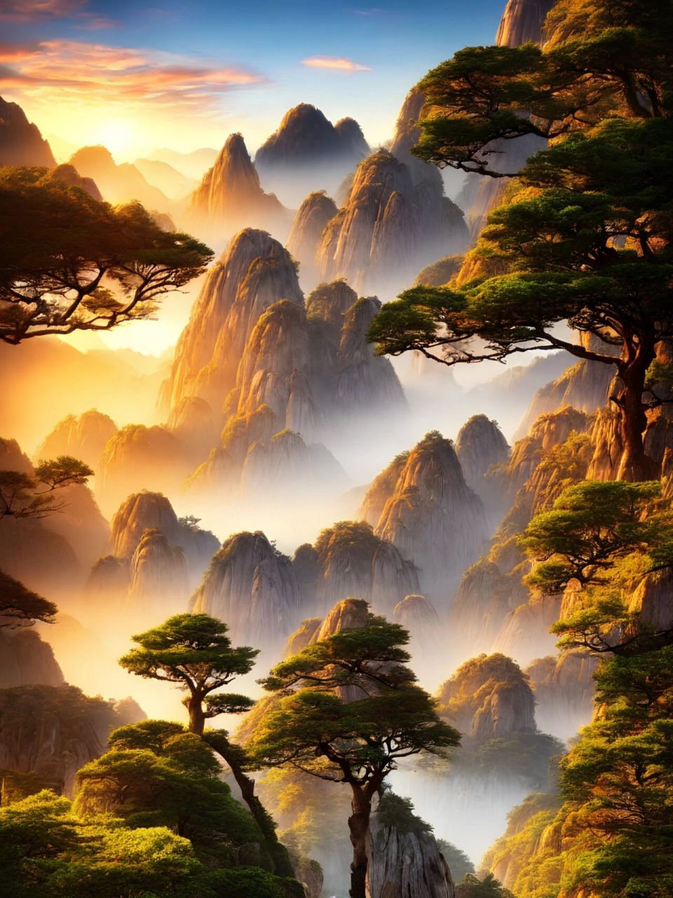 在黄山四绝中,黄山的奇松人们更为情有独钟,在黄山的山顶上,陡崖边