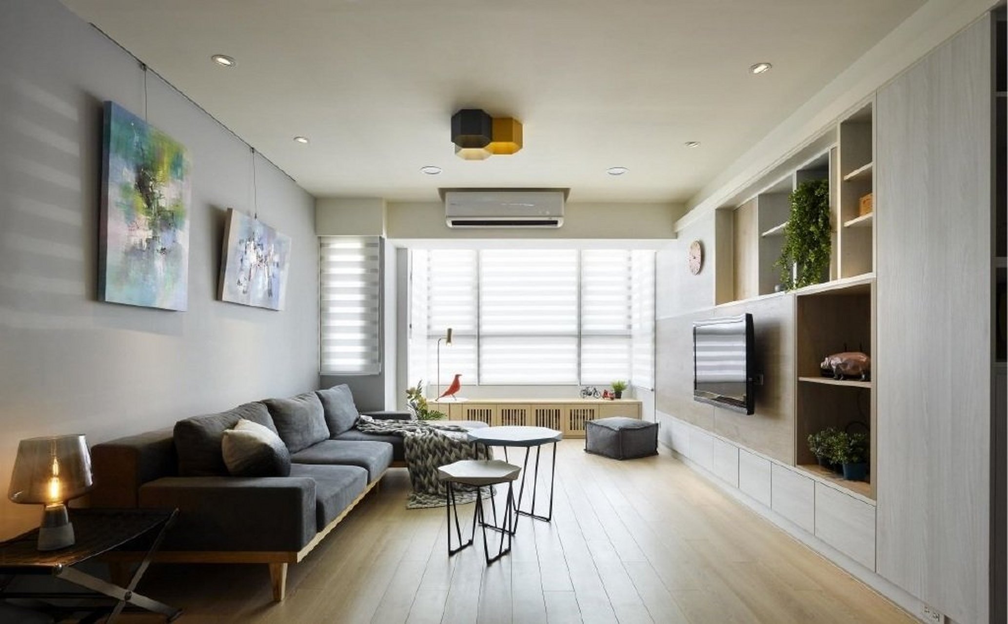 100㎡格子艺术之家,将功能与美感结合得特别好,空间布局也很讲究!