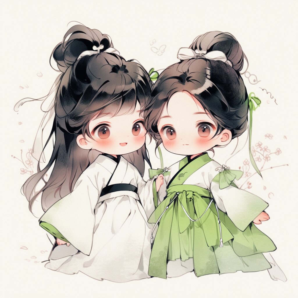 萌系古风||青与白|闺蜜头像