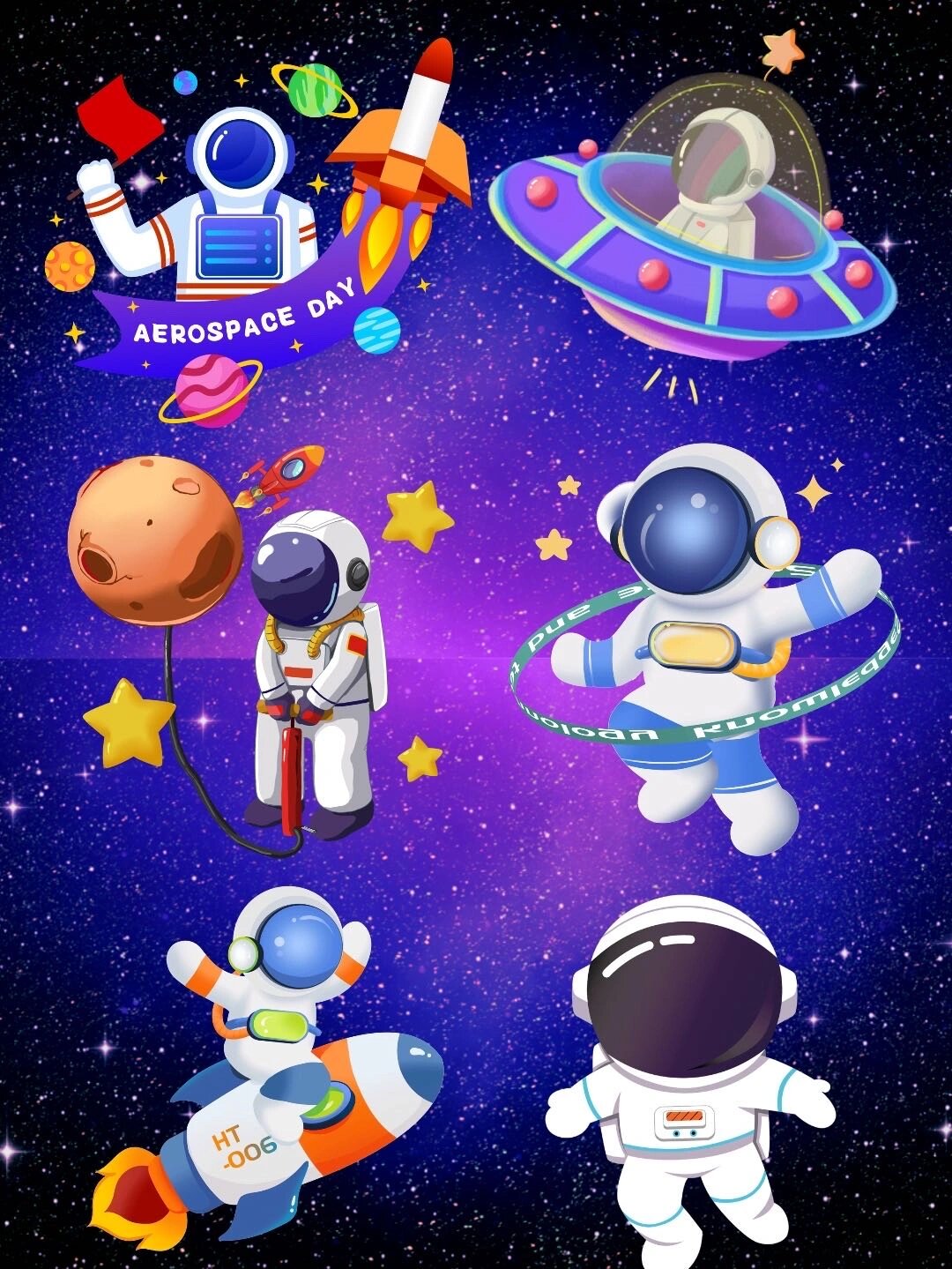 太空宇航员卡通免扣素材