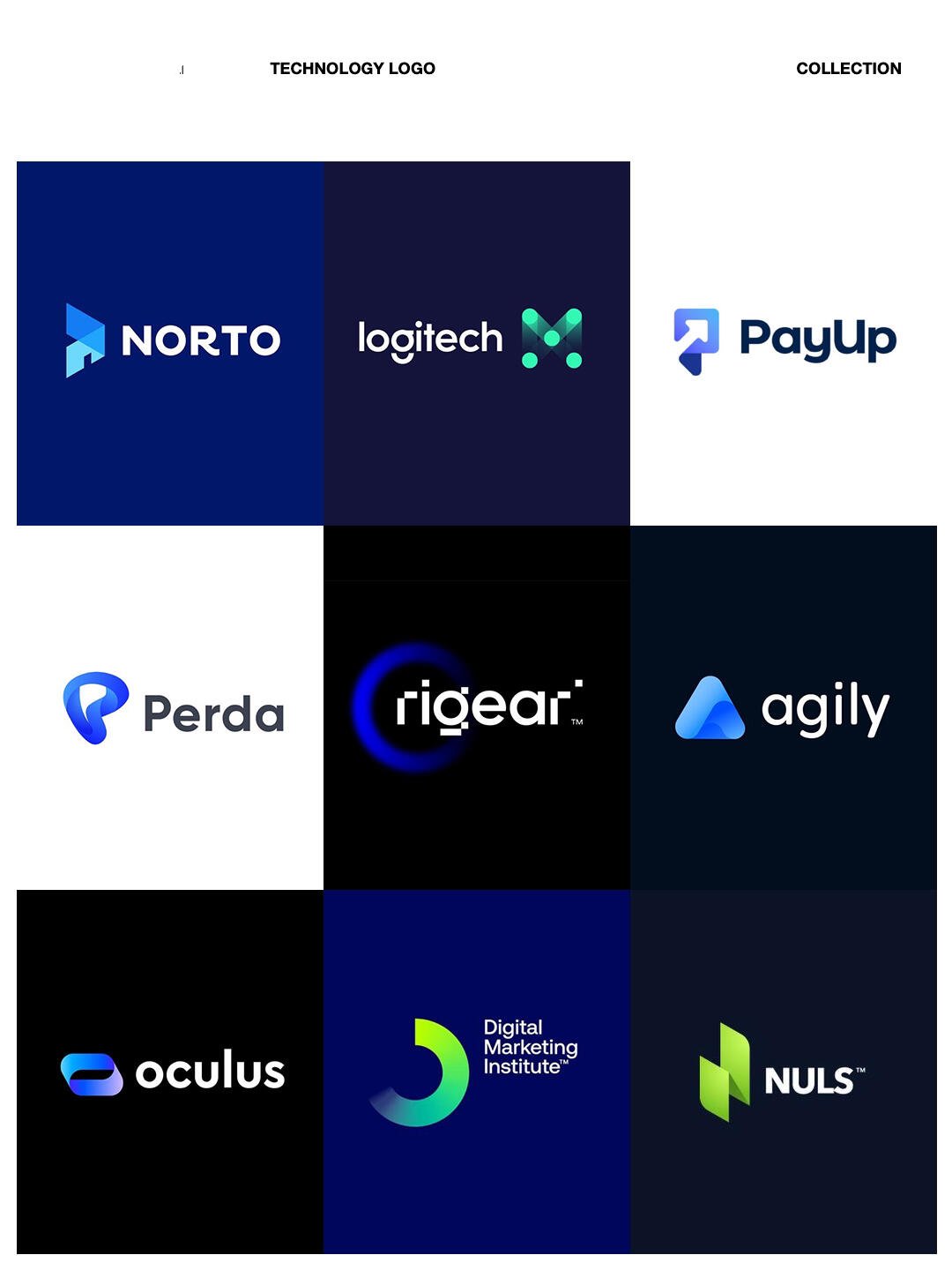 科技感渐变色logo设计合集