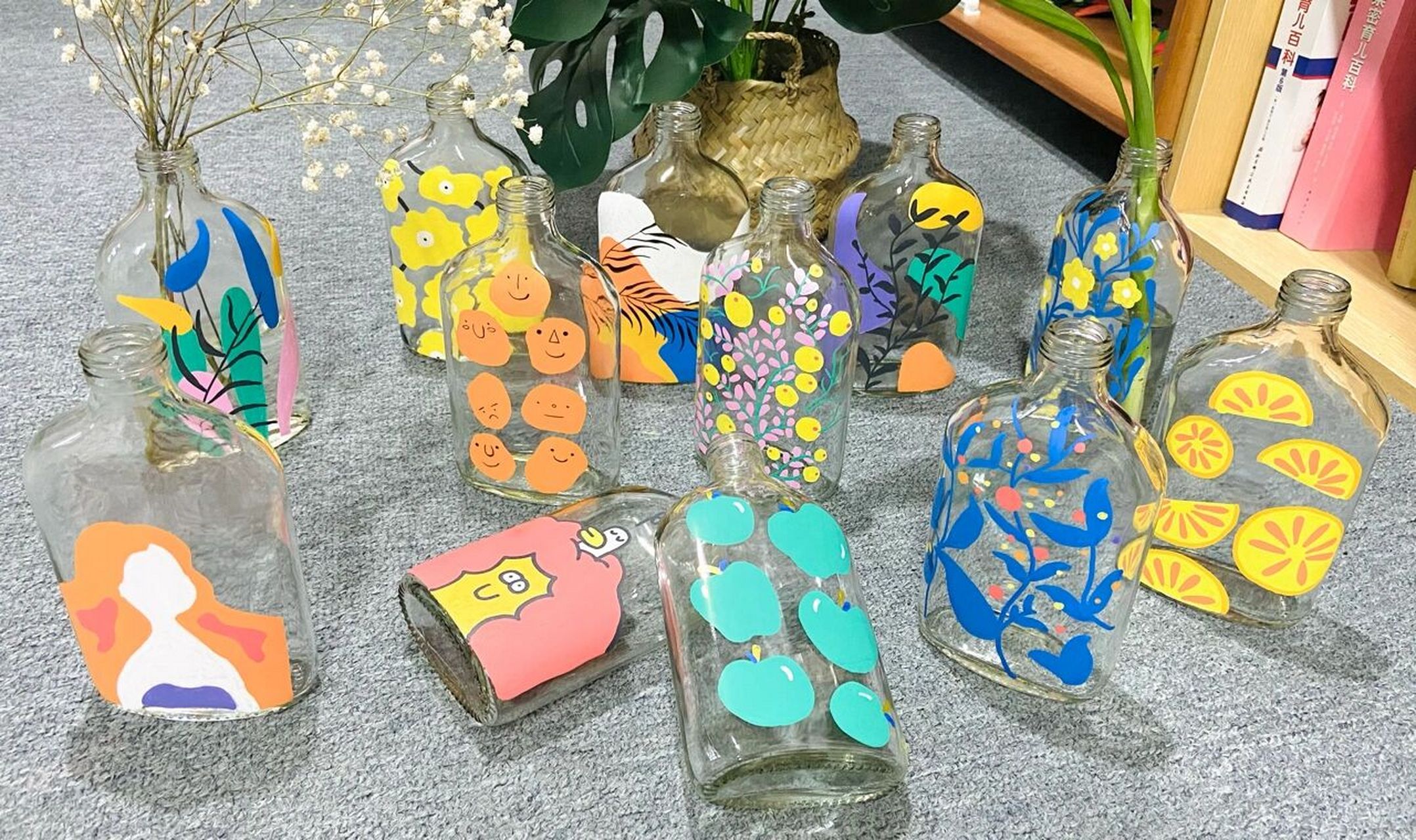 玻璃瓶diy手绘 旧物改造之玻璃瓶diy9696 攒了一大波的奈雪玻璃瓶