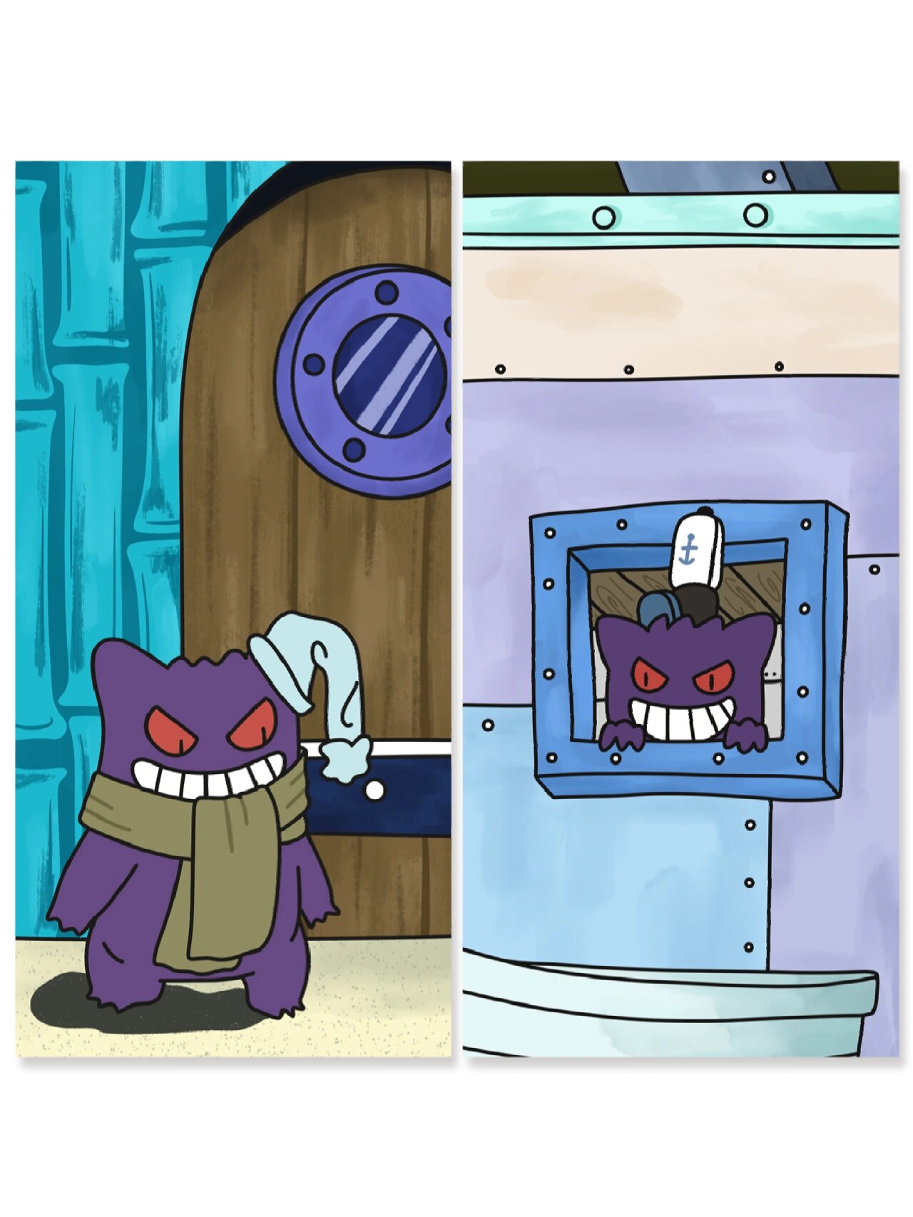 第73期|95手机壁纸分享|住在比奇堡的耿鬼