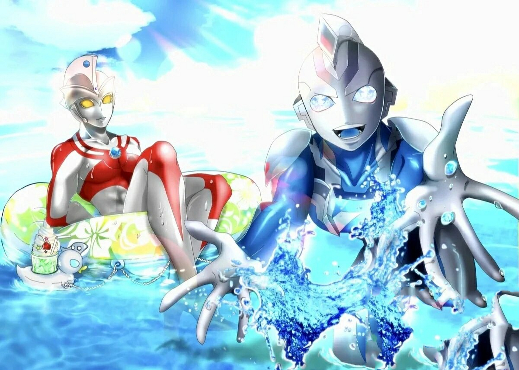 泽塔奥特曼与艾斯奥特曼高清壁纸.