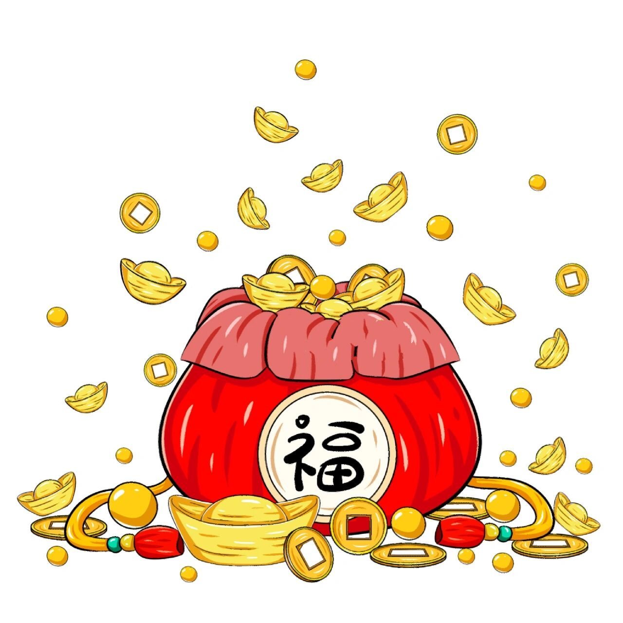 绘画素材‖多种多样的福袋&钱袋手绘 99999999 假如每个人都