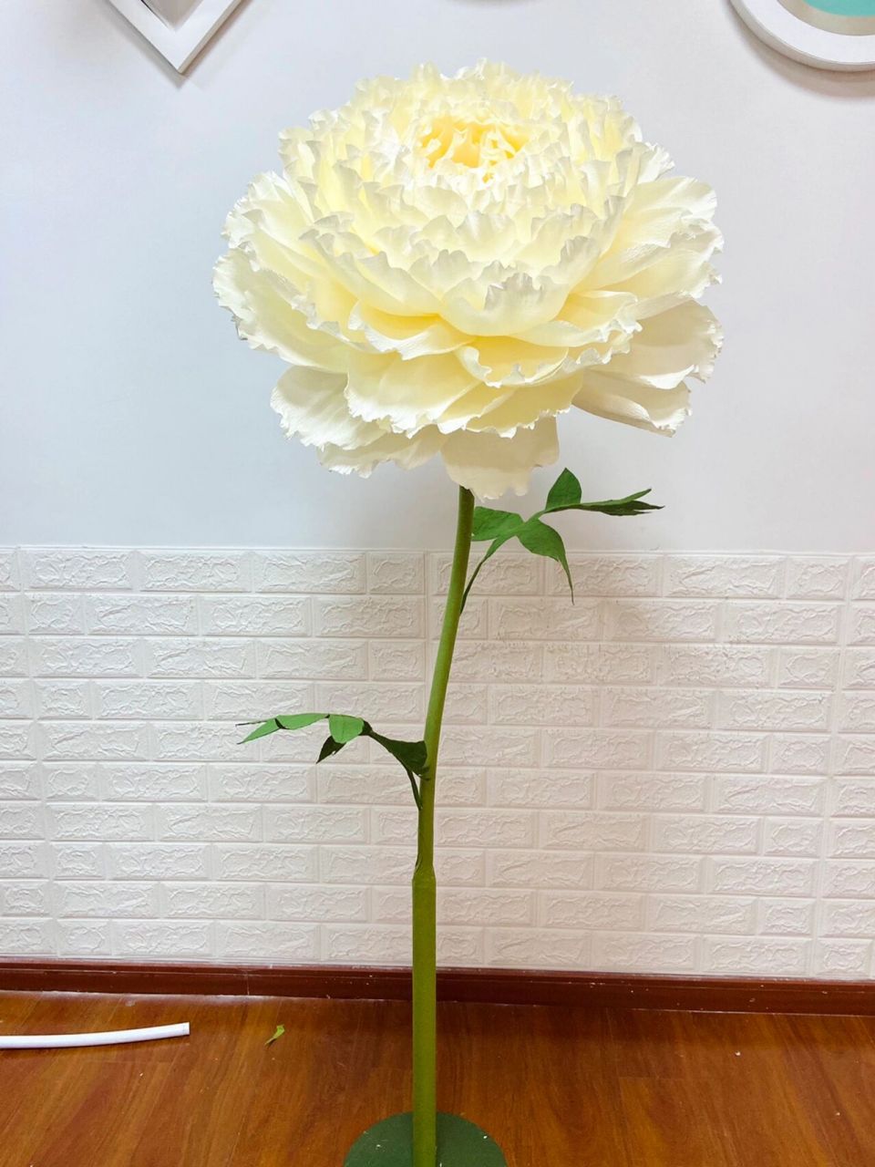 牡丹花自由 纸艺花手工装置 如图 皱纹纸做的牡丹花 超级好看