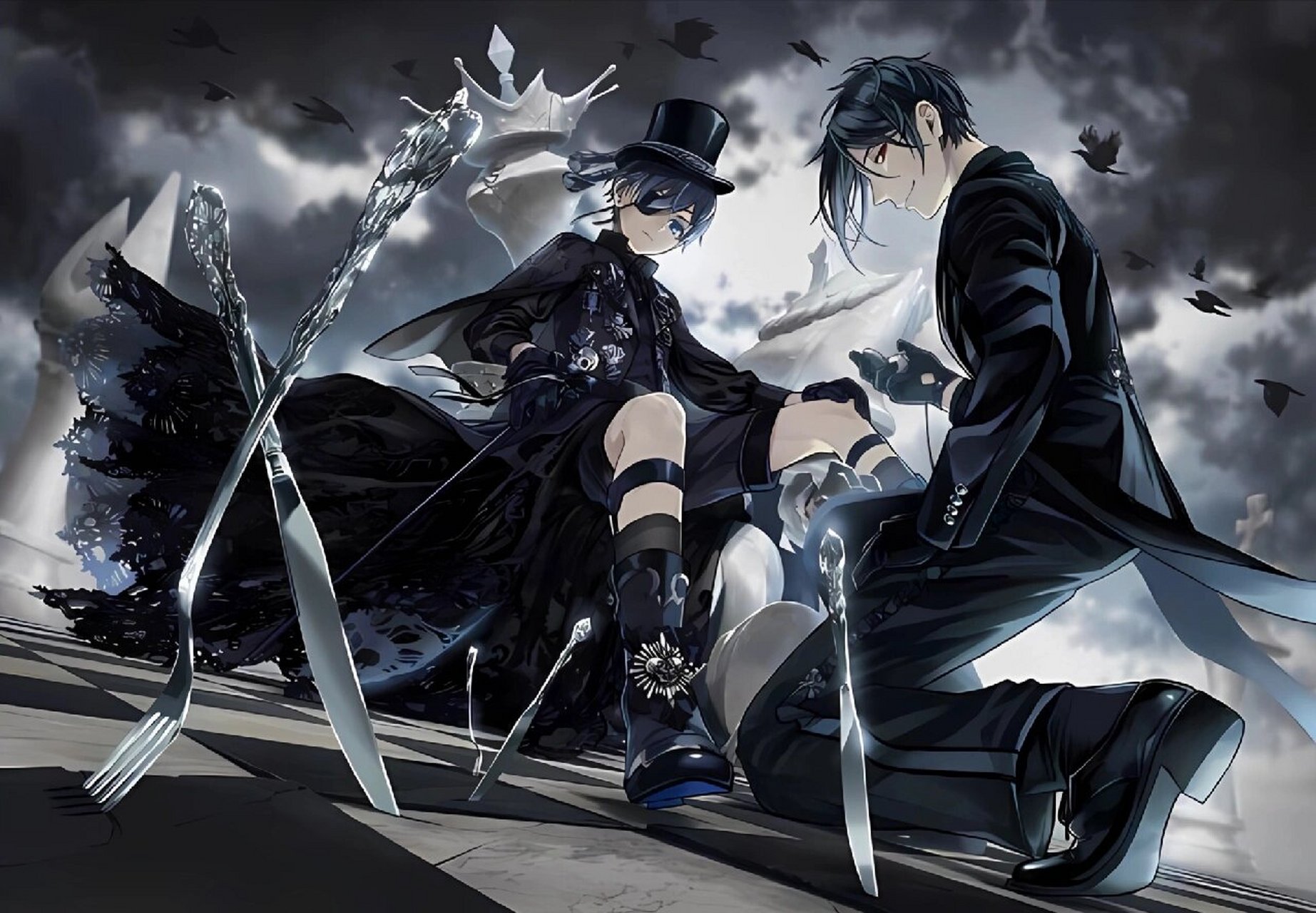 黑执事手机壁纸 第一张转高清了,第二张把背景扣了出去