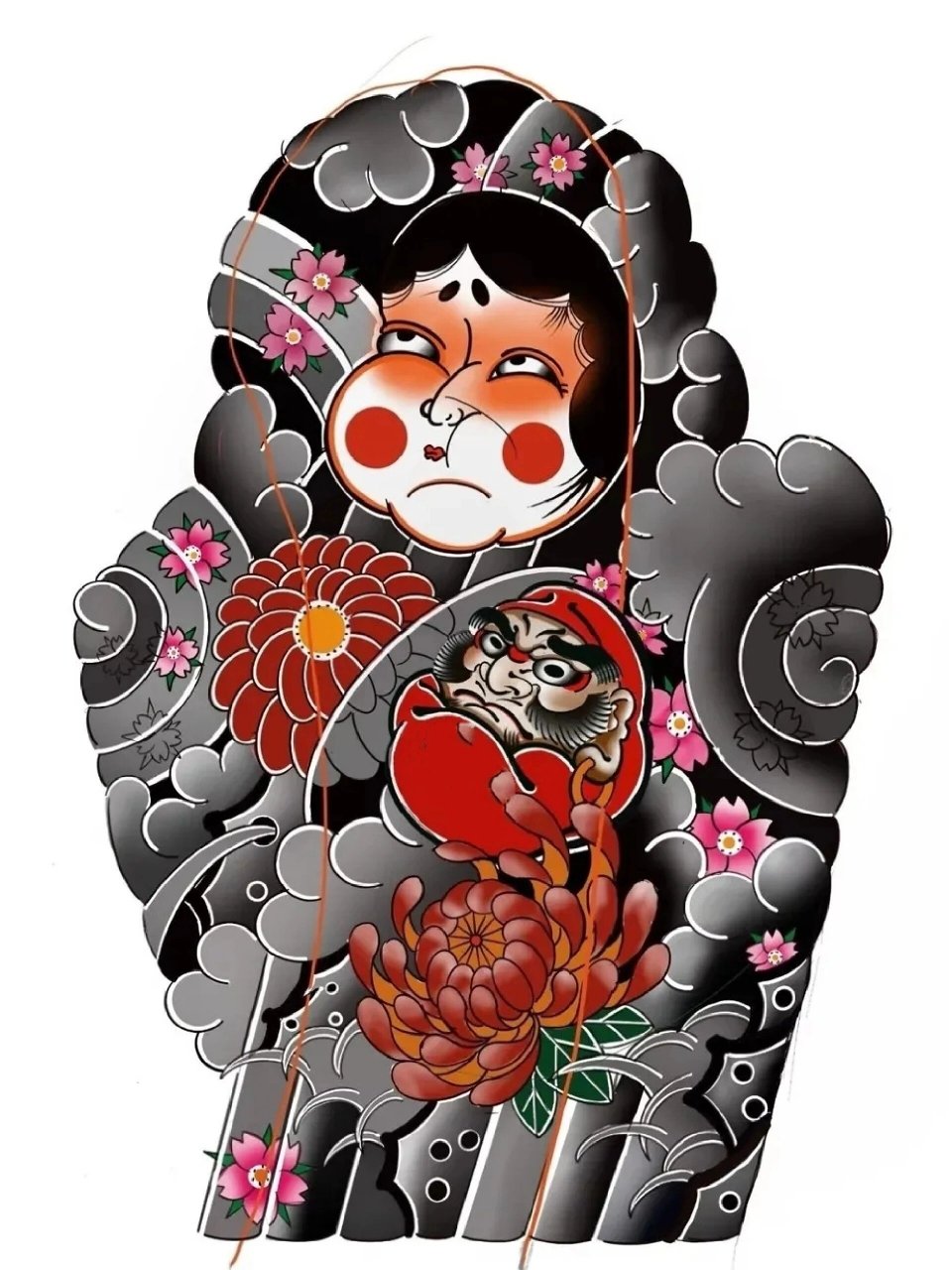 老传统花臂纹身手稿  可设计