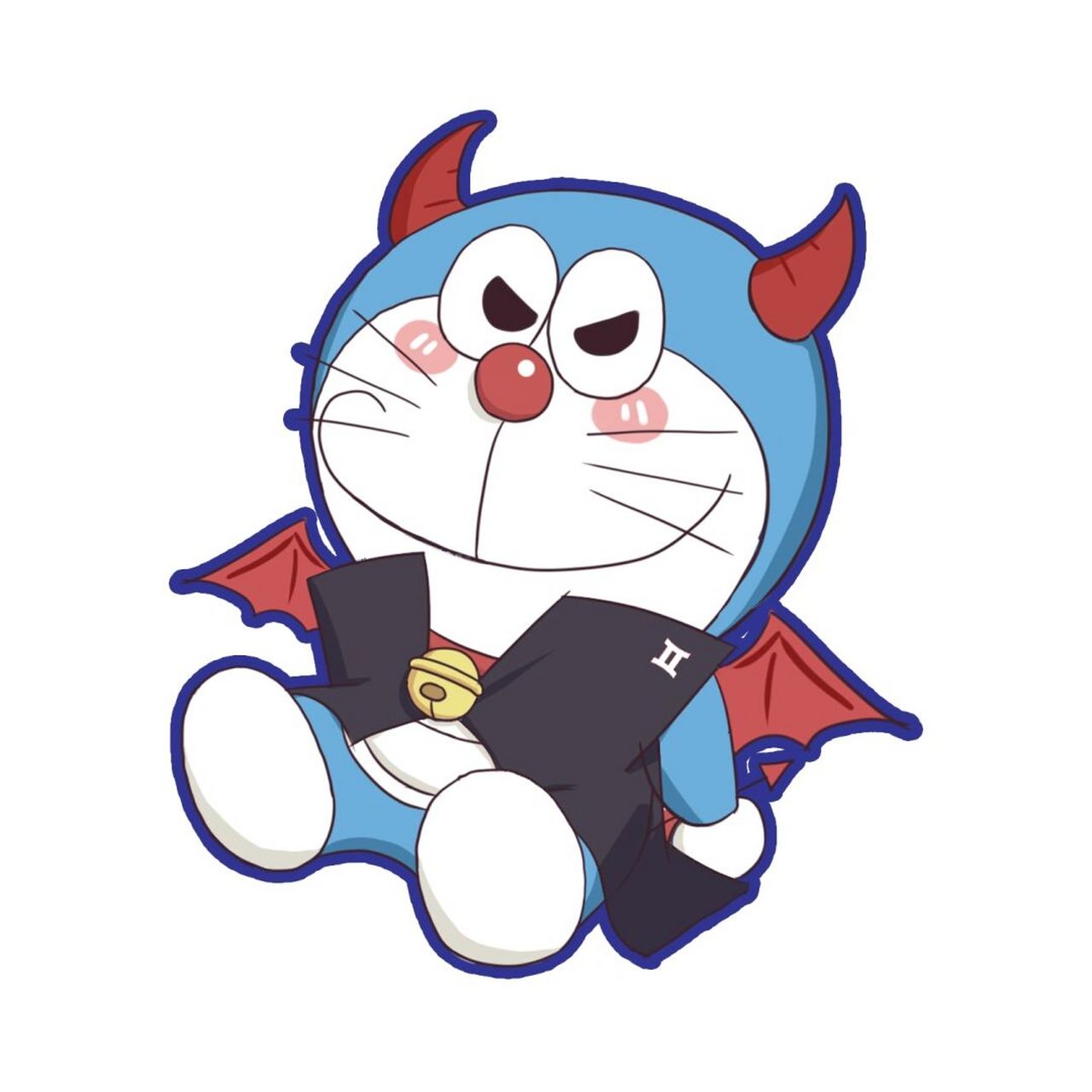 哆啦a梦情侣头像,哆啦天使与恶魔 绘图:哆啦的博物馆7015谢诗yi