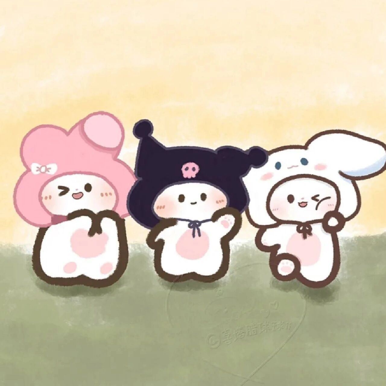 三丽鸥三人头像 相思相见知何日,此时此夜难为情