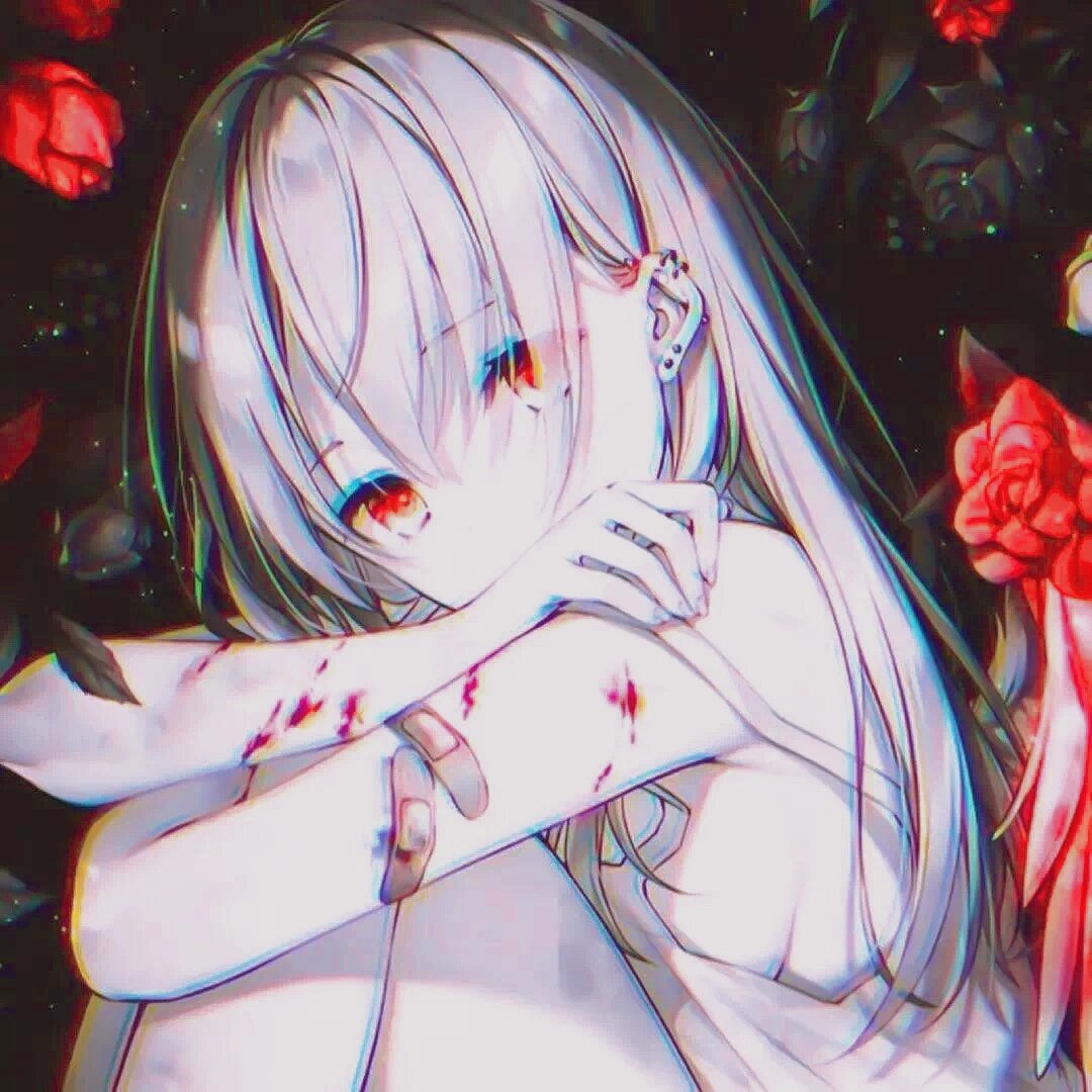 动漫女头 / 暗黑丧系黑白动漫女生头像