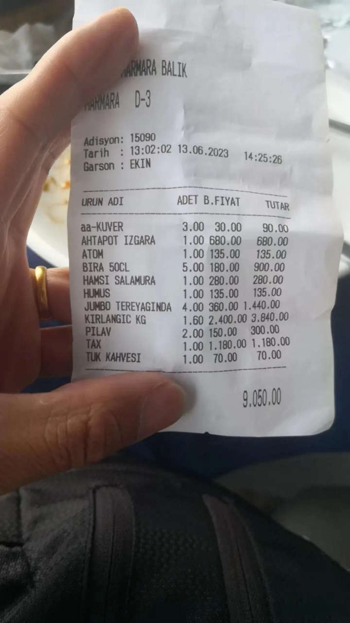 土耳其这个物价真的醉了 在海峡旁边吃了一条鱼 四只虾还有一些餐前