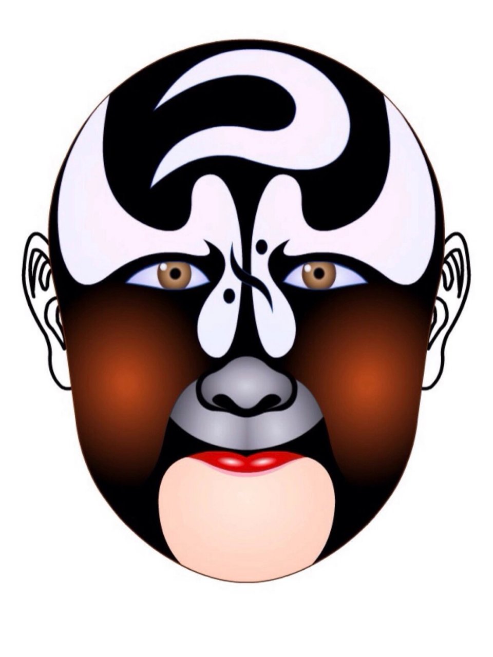 16615京剧脸谱之包拯 黑脸典型代表:包拯!