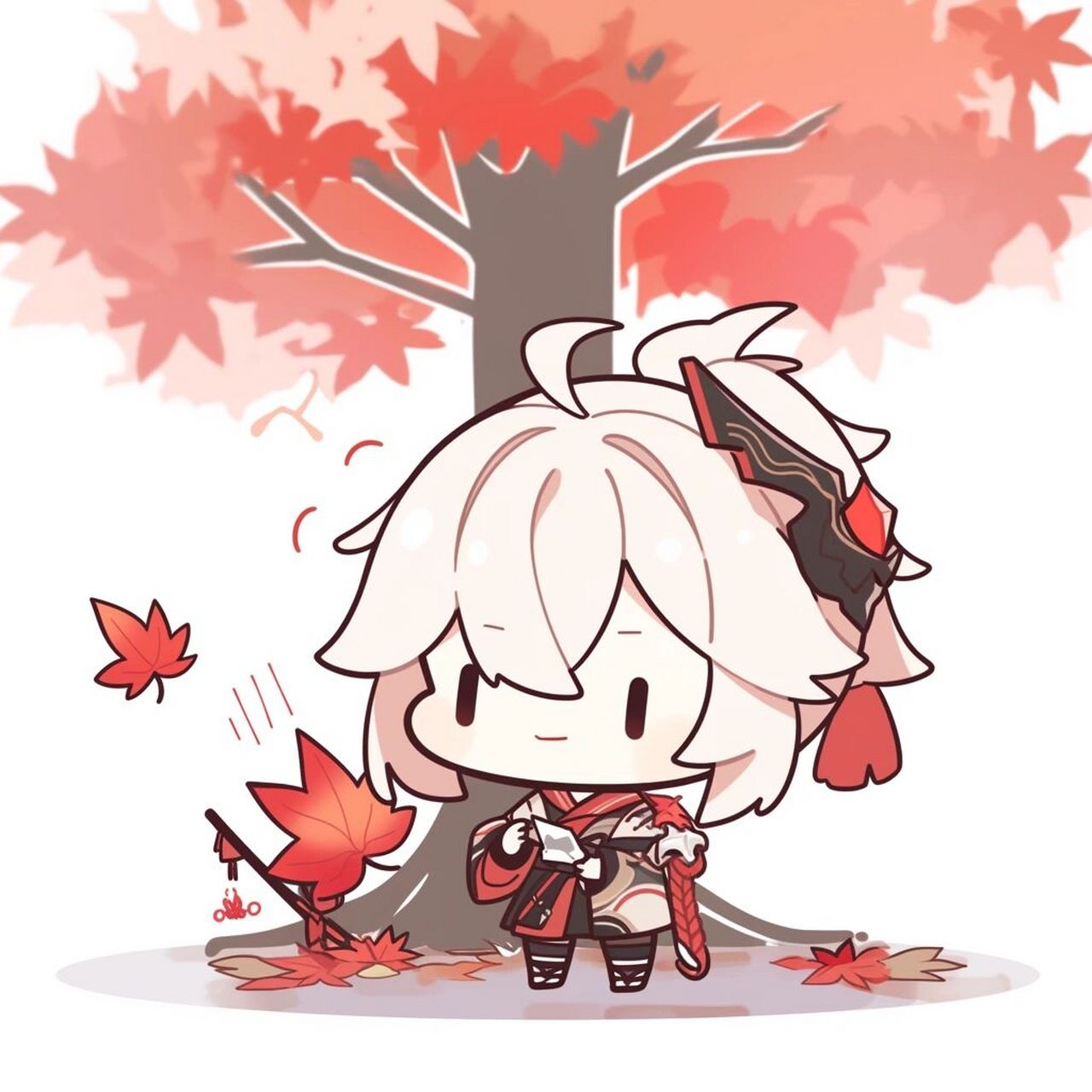 原神|超可爱的枫原万叶 既然手边有树叶94 我可