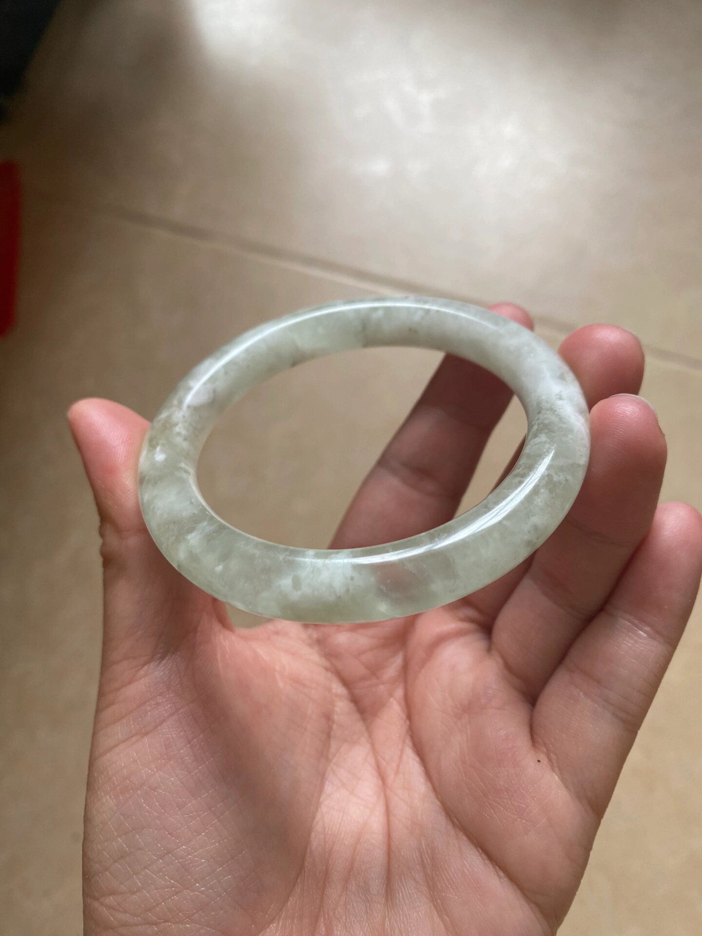 岫玉天青冻黄绿52整圆条