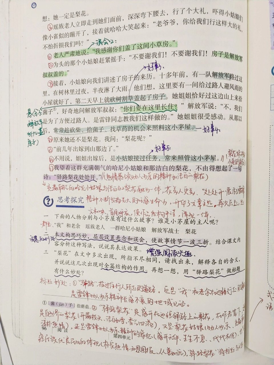 七下语文笔记Ⅰ驿路梨花