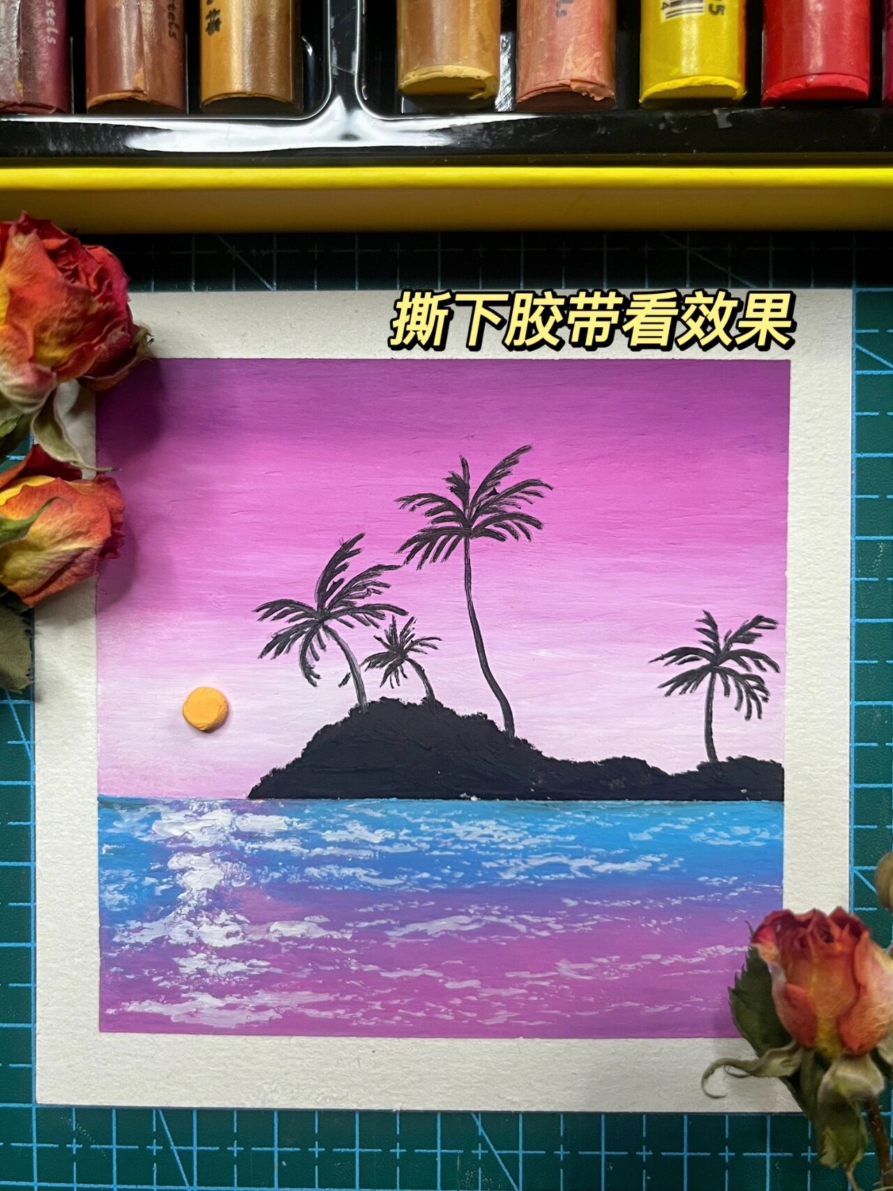 油画棒椰子树图片