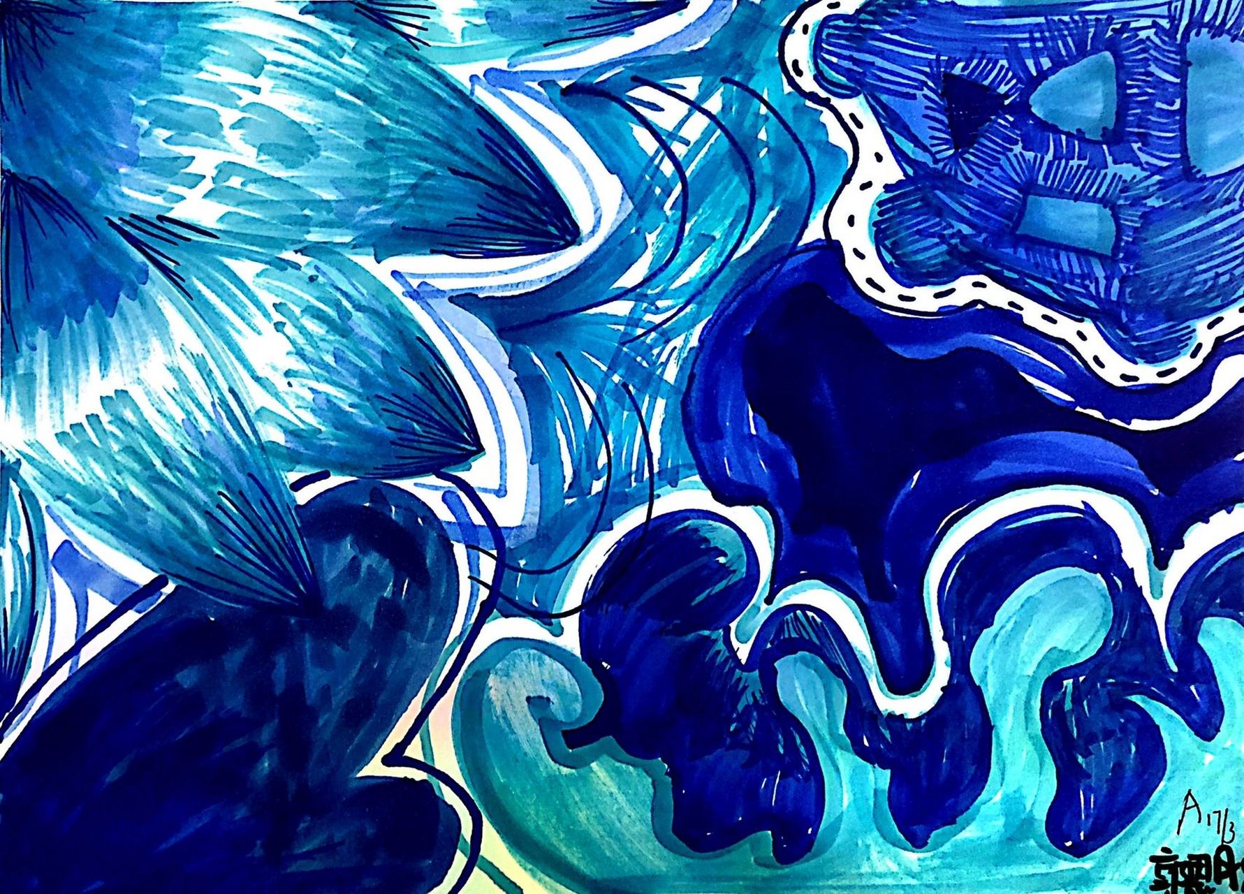 岭南版美术五年级下《用线条,色彩画感觉》 岭南版小学美术五年级下册