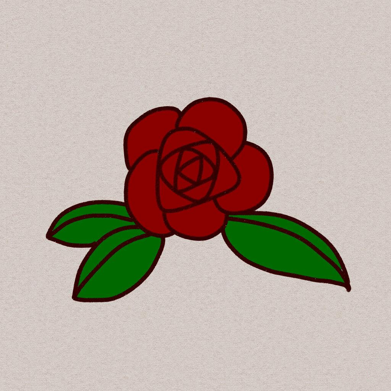 画玫瑰花的简笔画红色图片