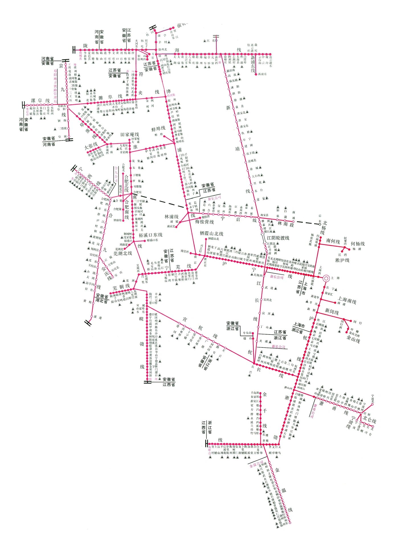 中国各铁路局管辖范围