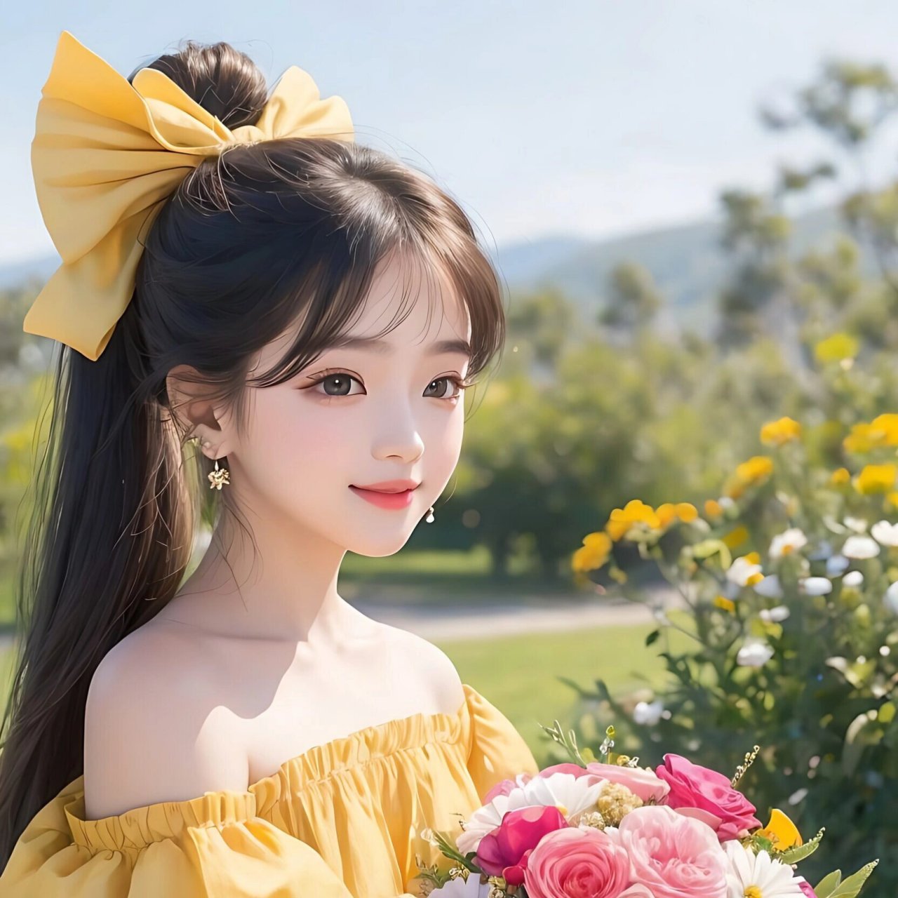 高马尾女孩97女生头像!