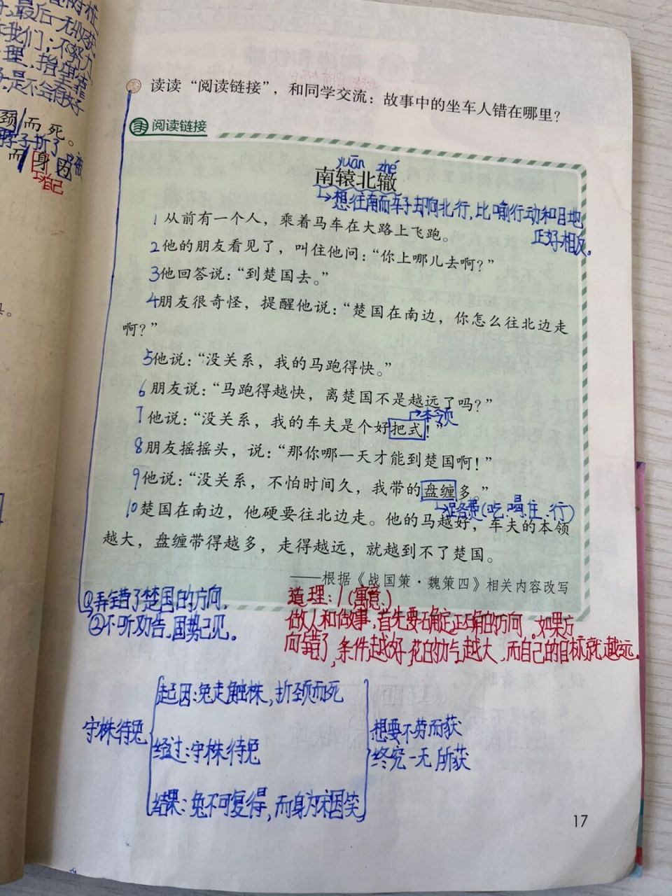 三下语文《守株待兔》学生笔记 #小学语文# #三年级语文# #小学语文