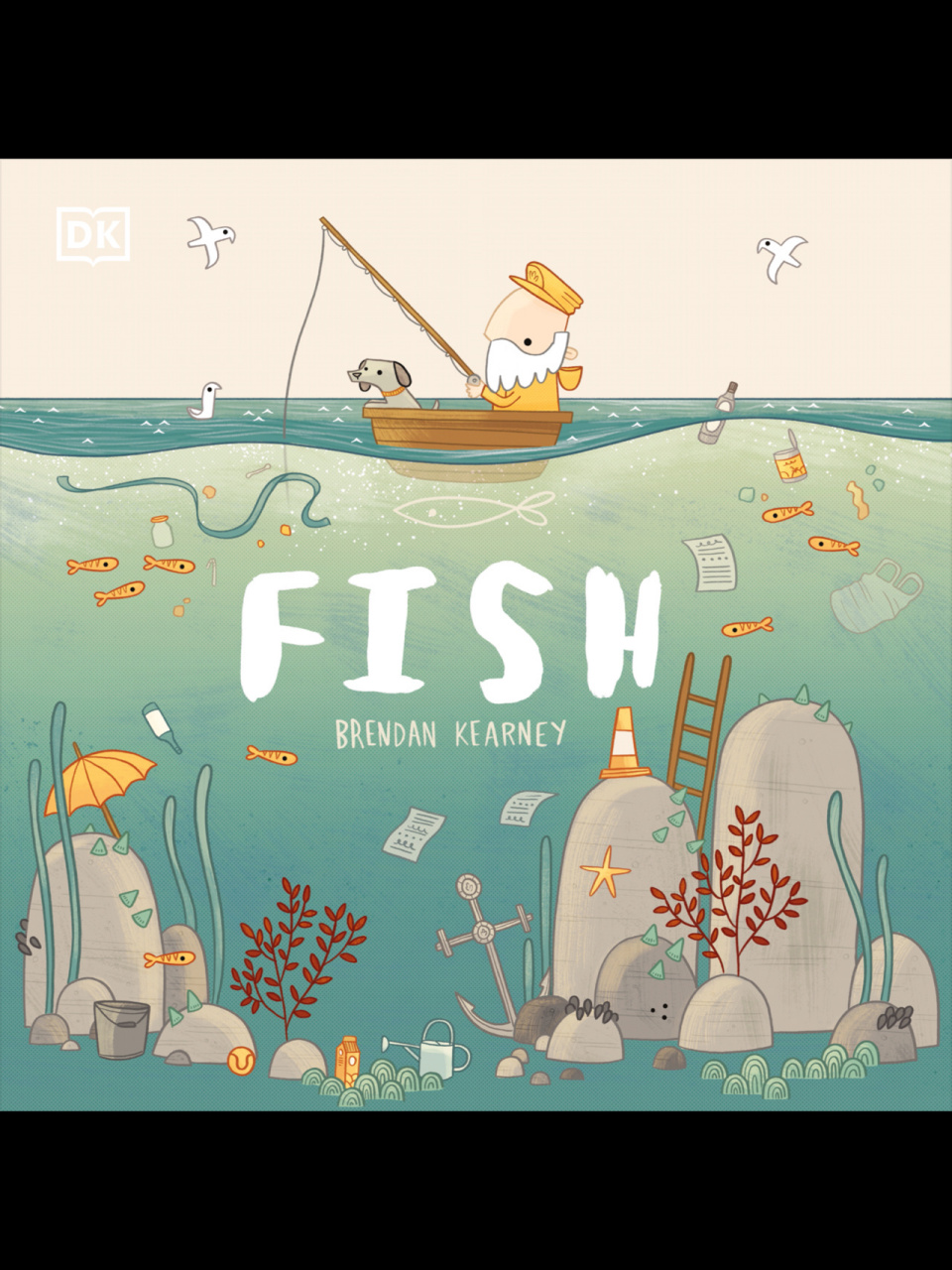绘本推荐3: 《fish》 一本描述海洋尤其是塑料污染的绘本 每页的画面