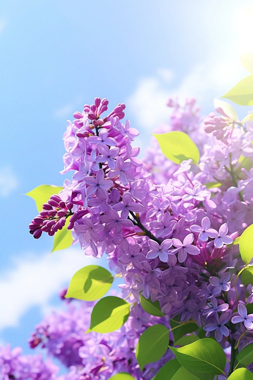 紫丁香 丁香,香味浓郁,花开时绚烂夺目.它的花语是永恒的爱与记忆.